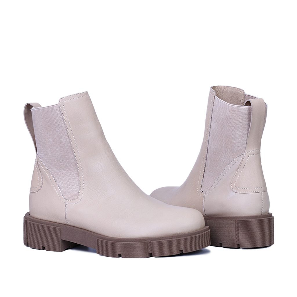 SEBTA - BOTTINE EN CUIR BEIGE