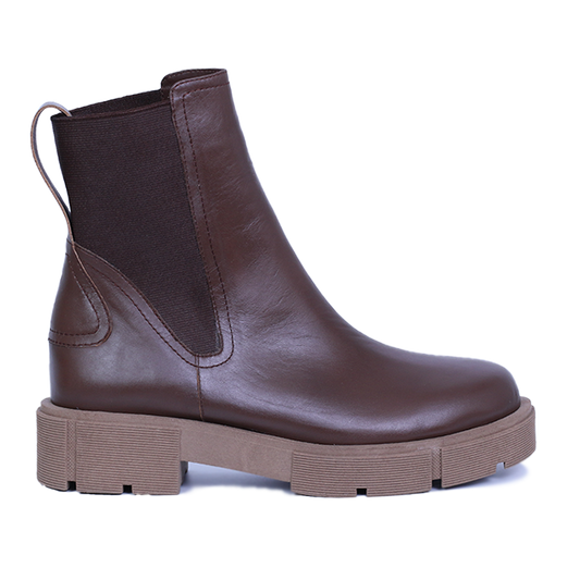 SEBTA - BOTTINE EN CUIR MARRON