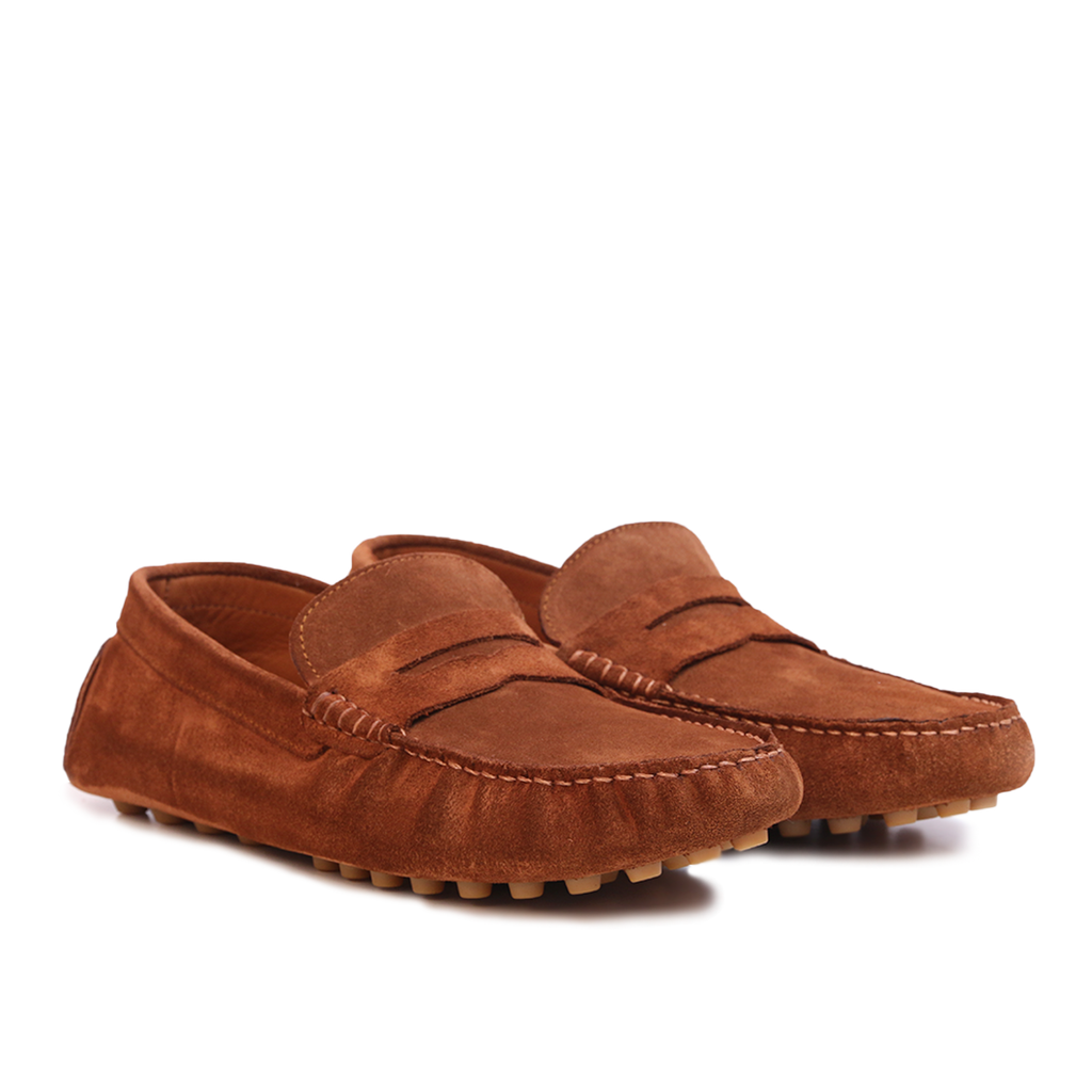 Mocassin Gommino en daim TABAC