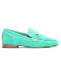 MOCASSINS EN DAIM VERT EAU 114