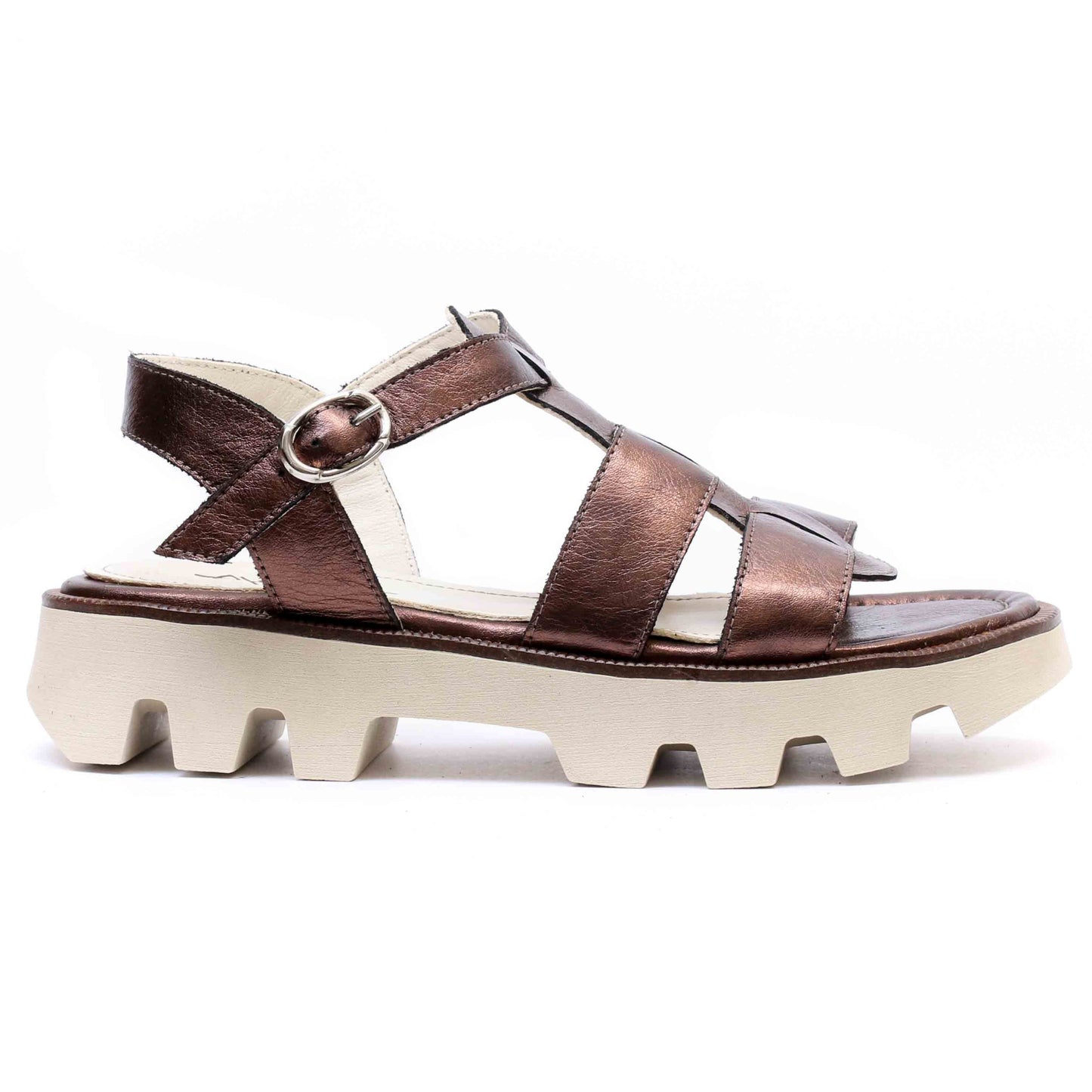 SANDALES EN CUIR BRONZE 1990