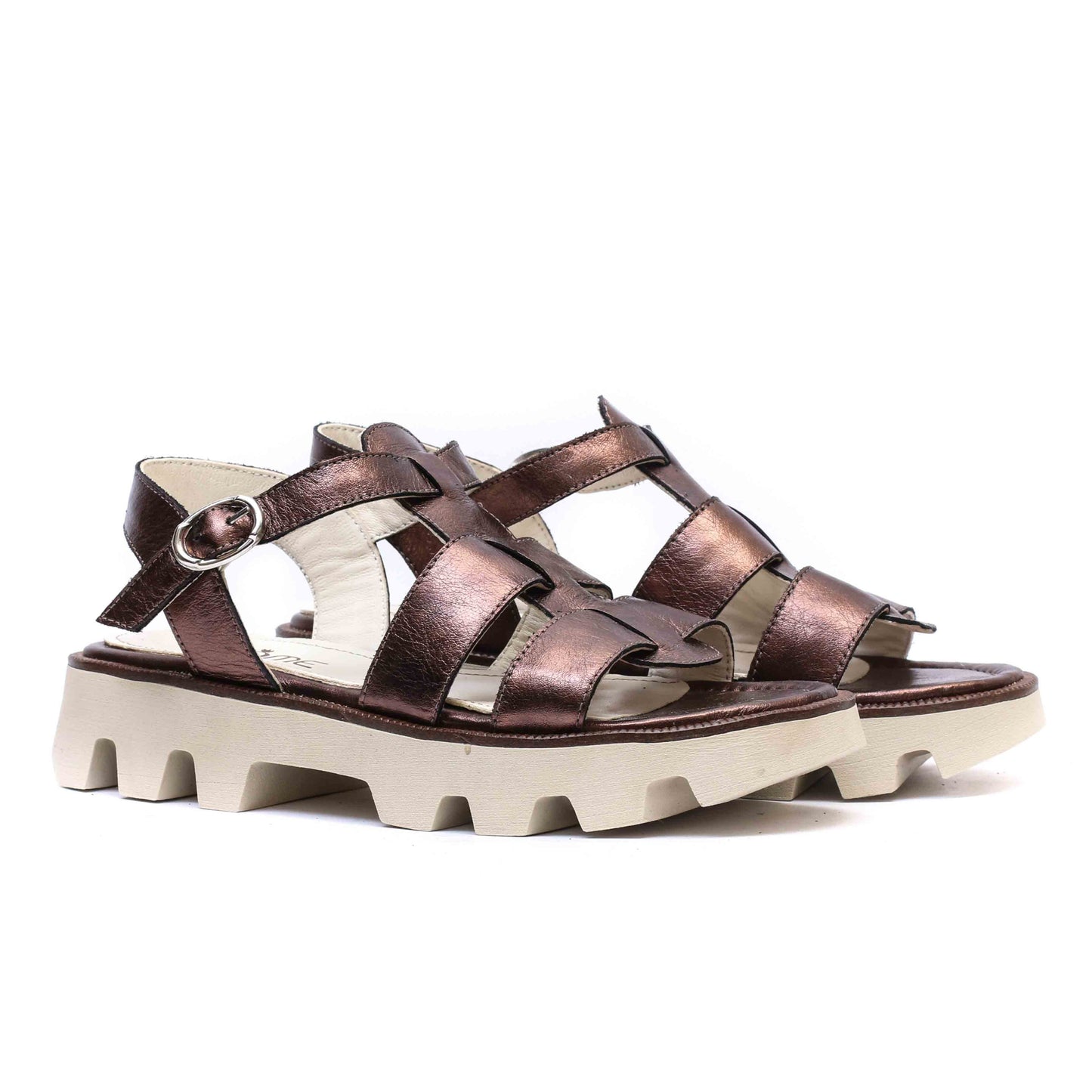 SANDALES EN CUIR BRONZE 1990