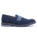 Chaussure en Daim Bleu Marine-077