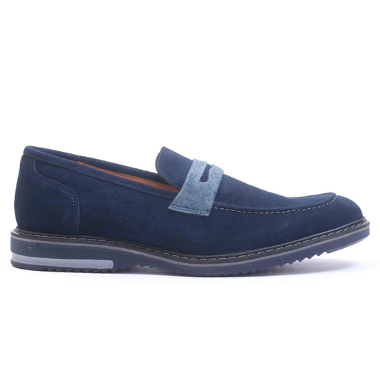 Chaussure en Daim Bleu Marine-077