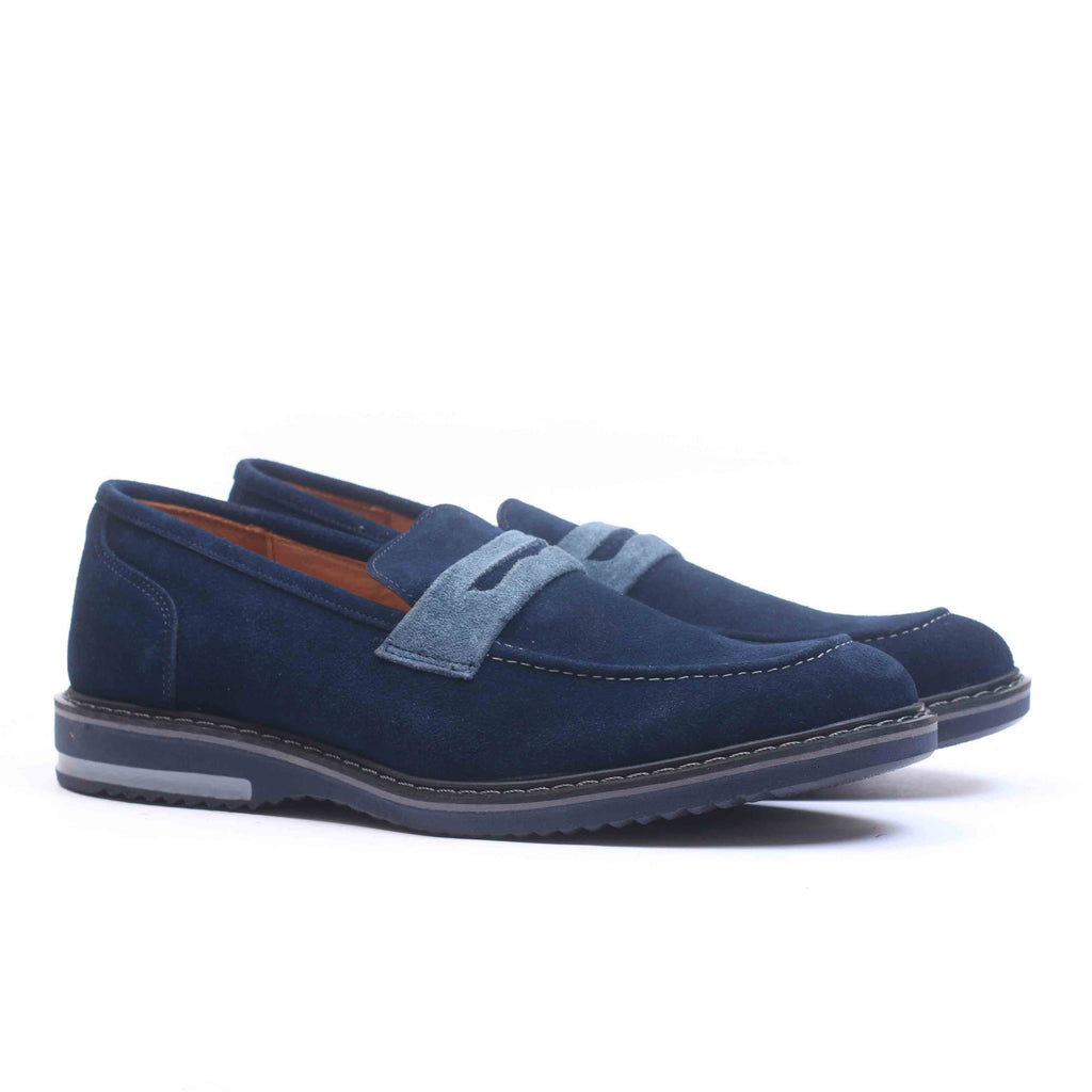 Chaussure en Daim Bleu Marine-077