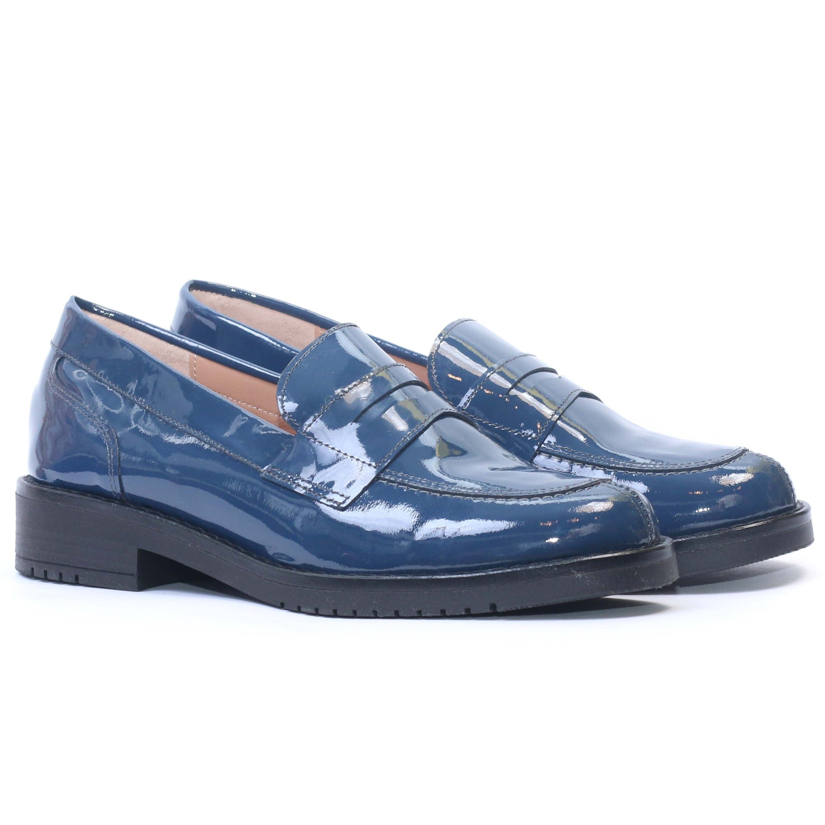 COLLEGE EN CUIR BLEU BRILLANT 1800