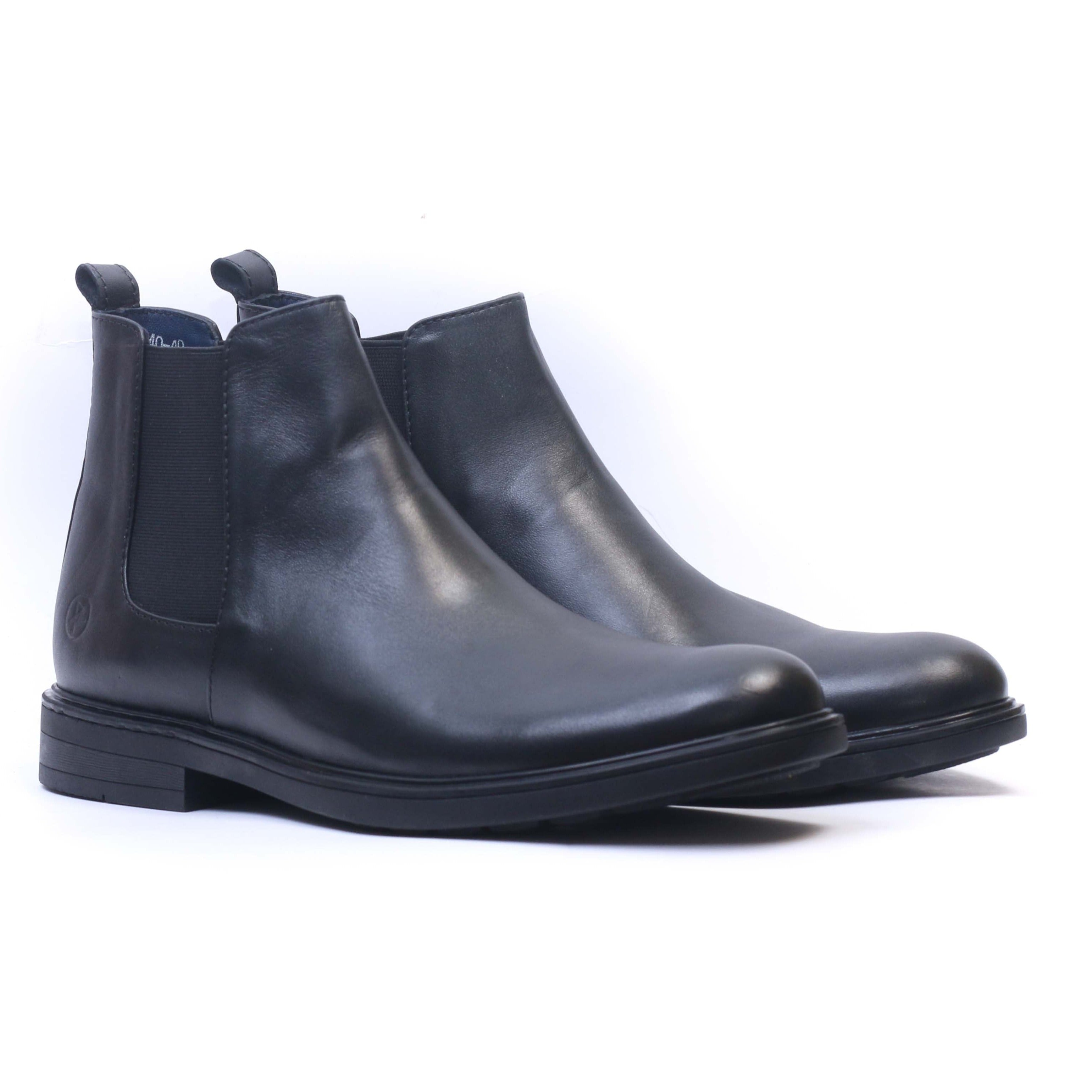 Chelsea boots en cuir noir 6041