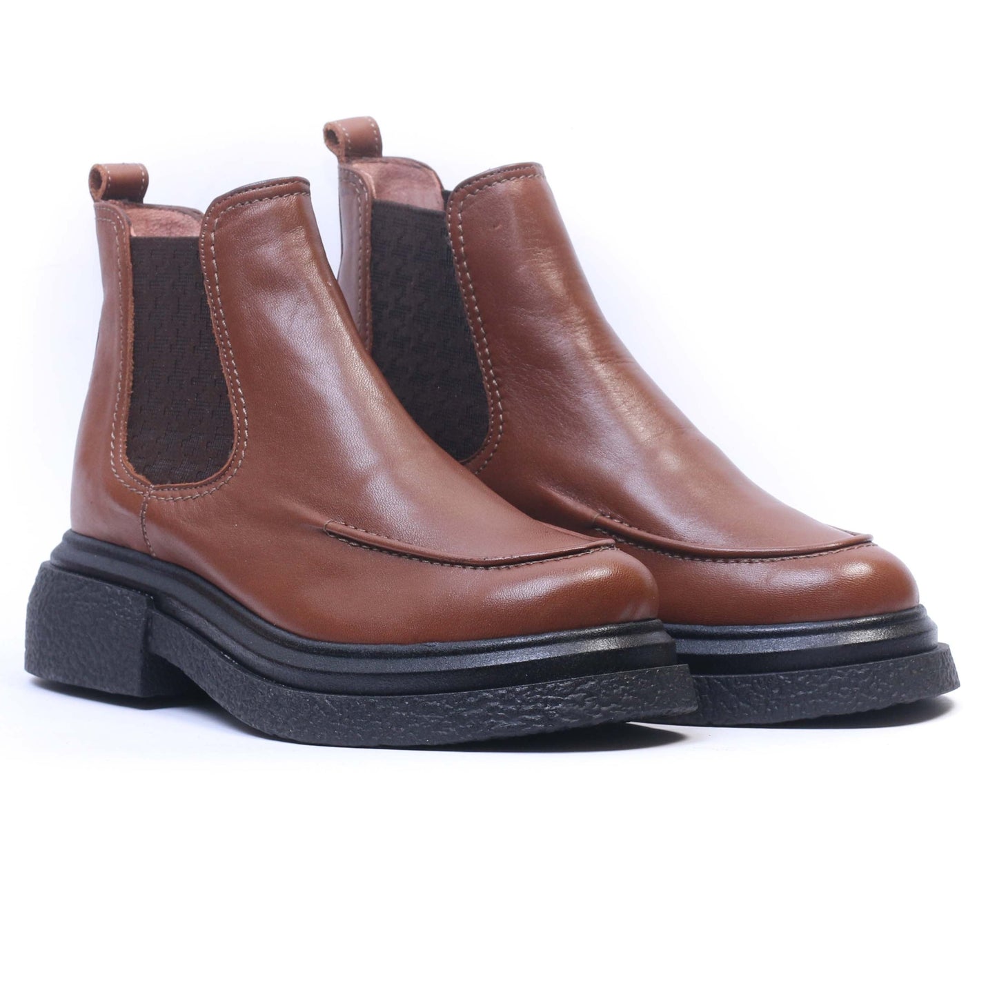BOTTINE EN CUIR TABAC 091