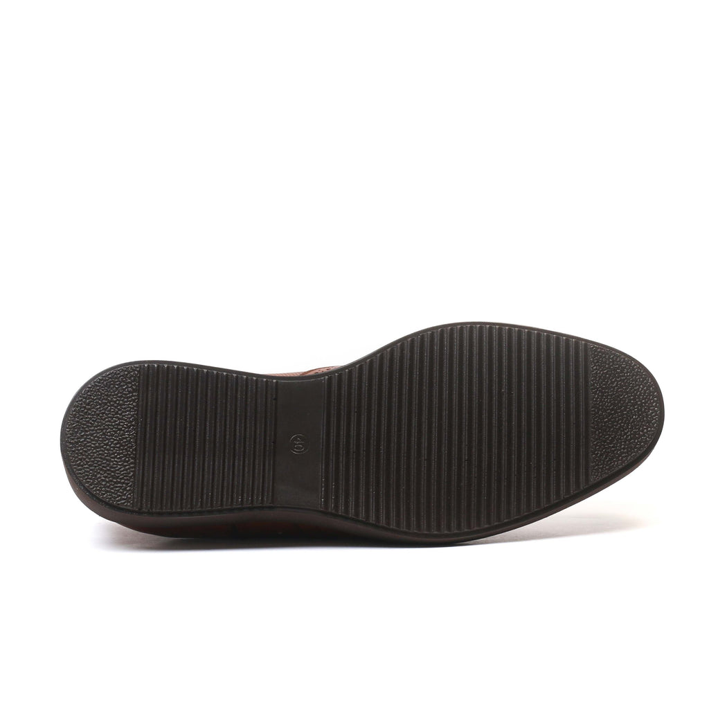 Chaussure en Cuir Tabac-054