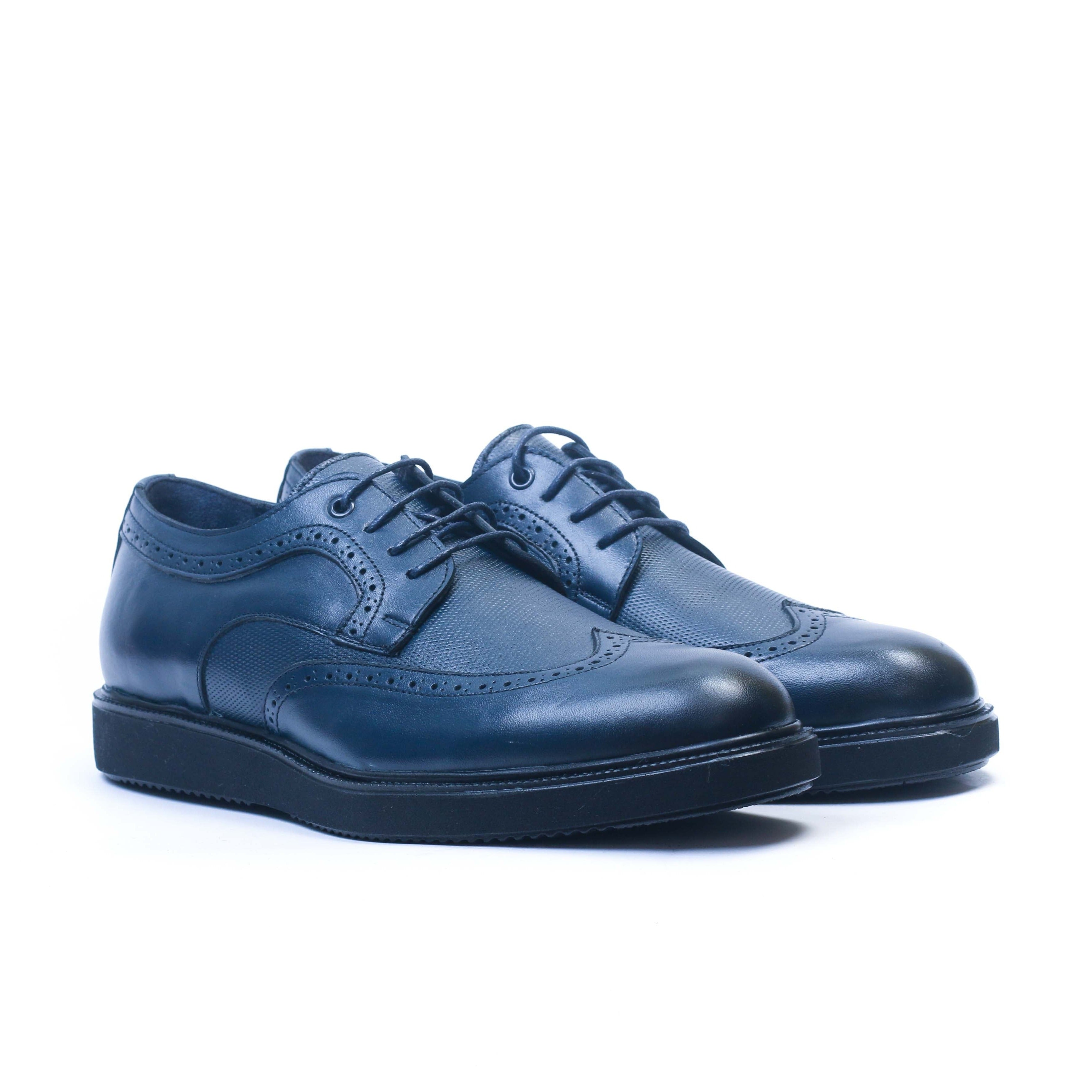 Chaussure en Cuir Bleu 054