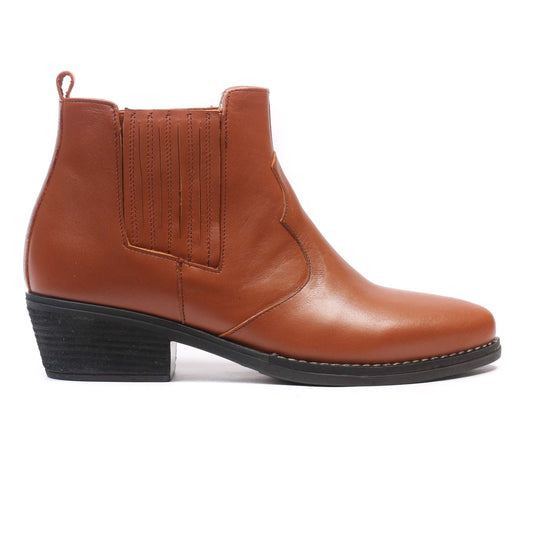 BOTTINE EN CUIR TABAC 875