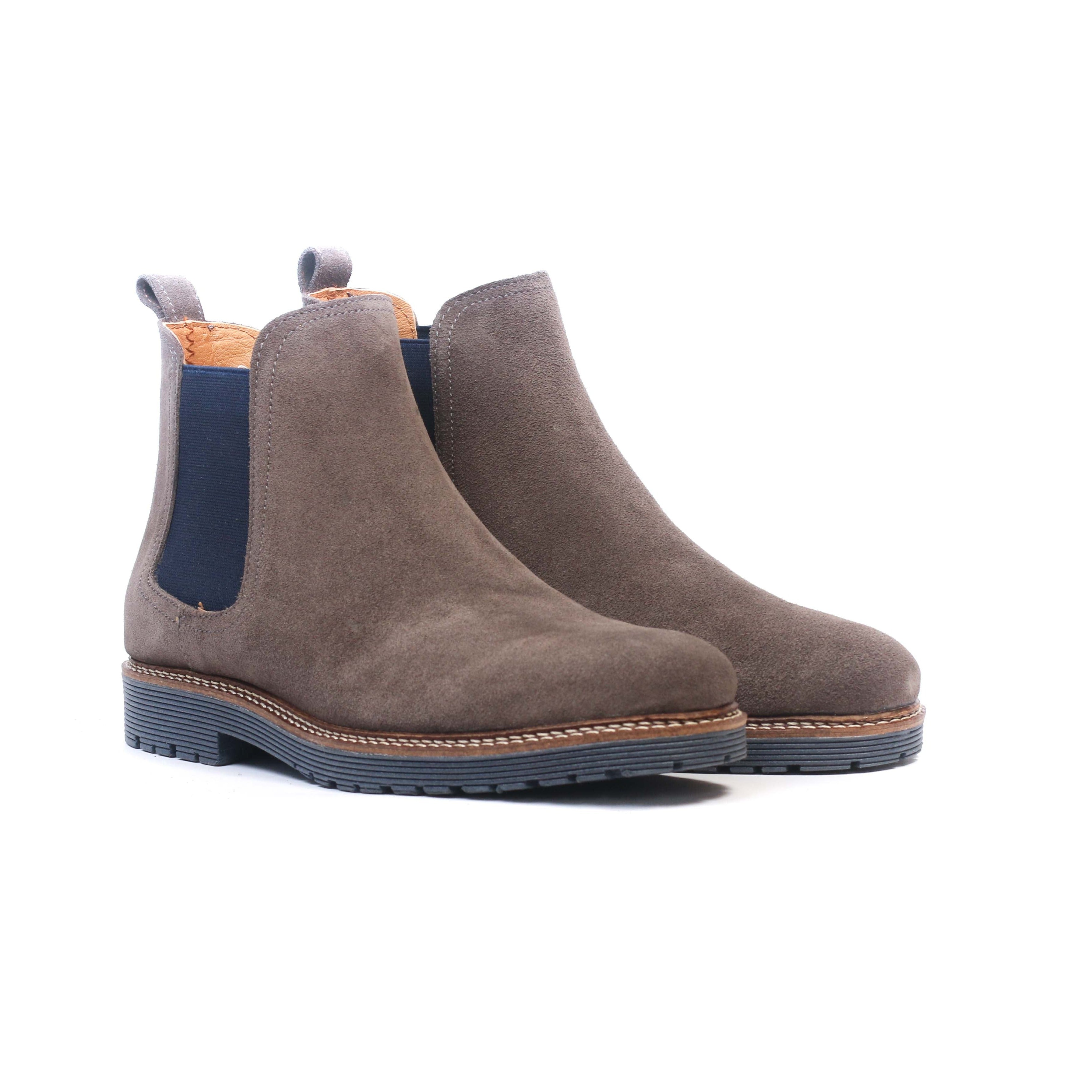 CHELSEA BOOTS EN DAIM GRIS-B 204B