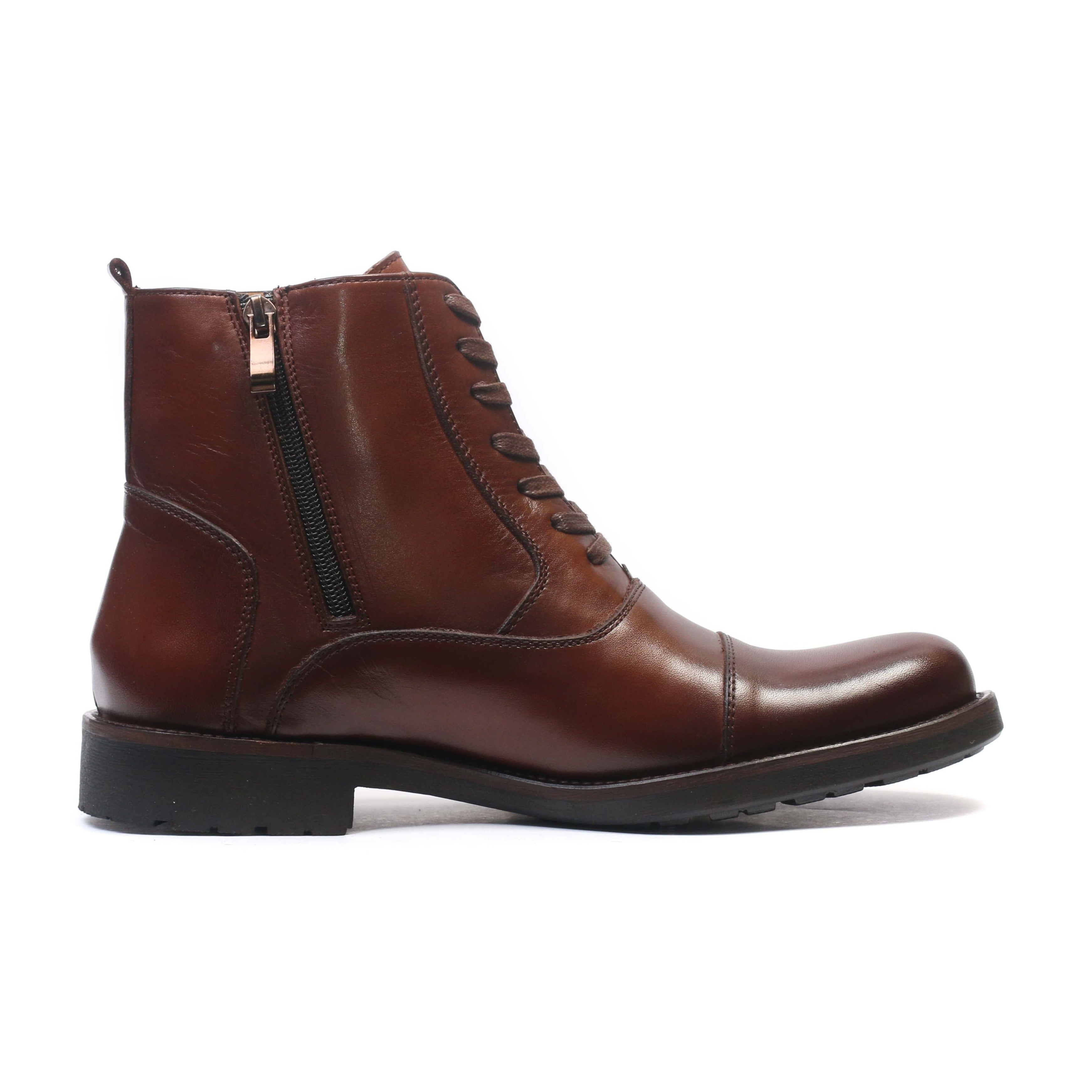 Bottine en cuir Tabac 22217