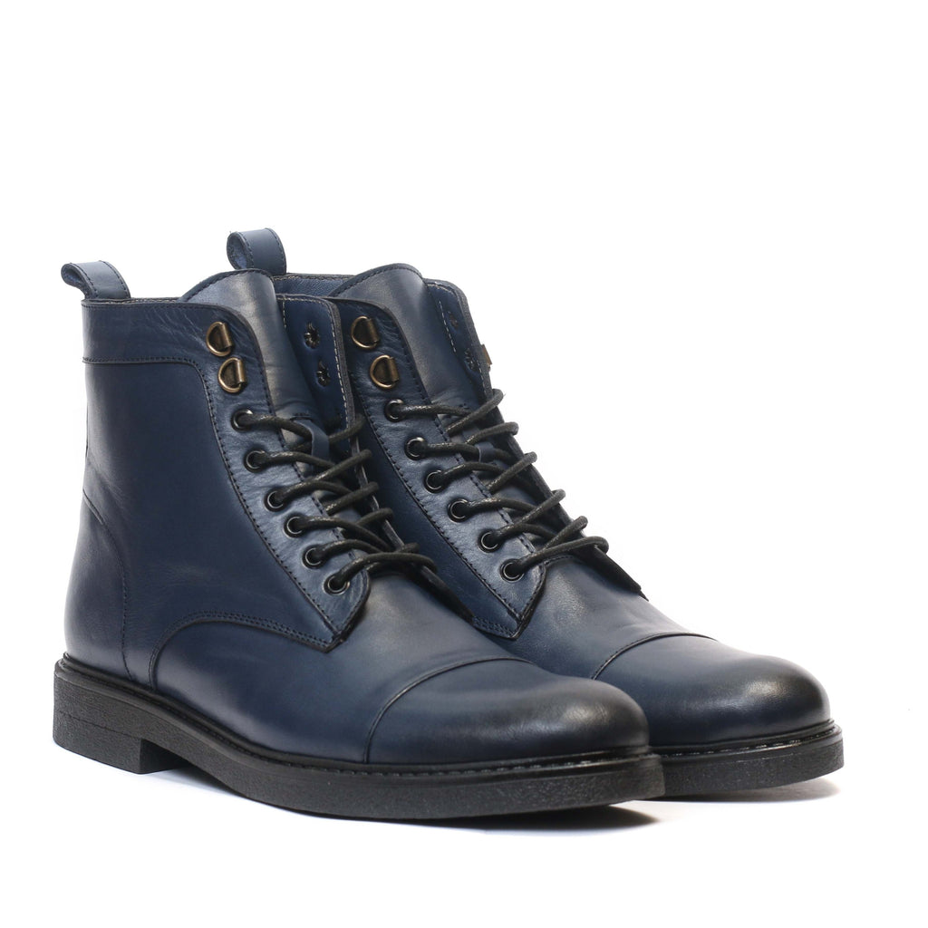 Boots en cuir Bleu 005