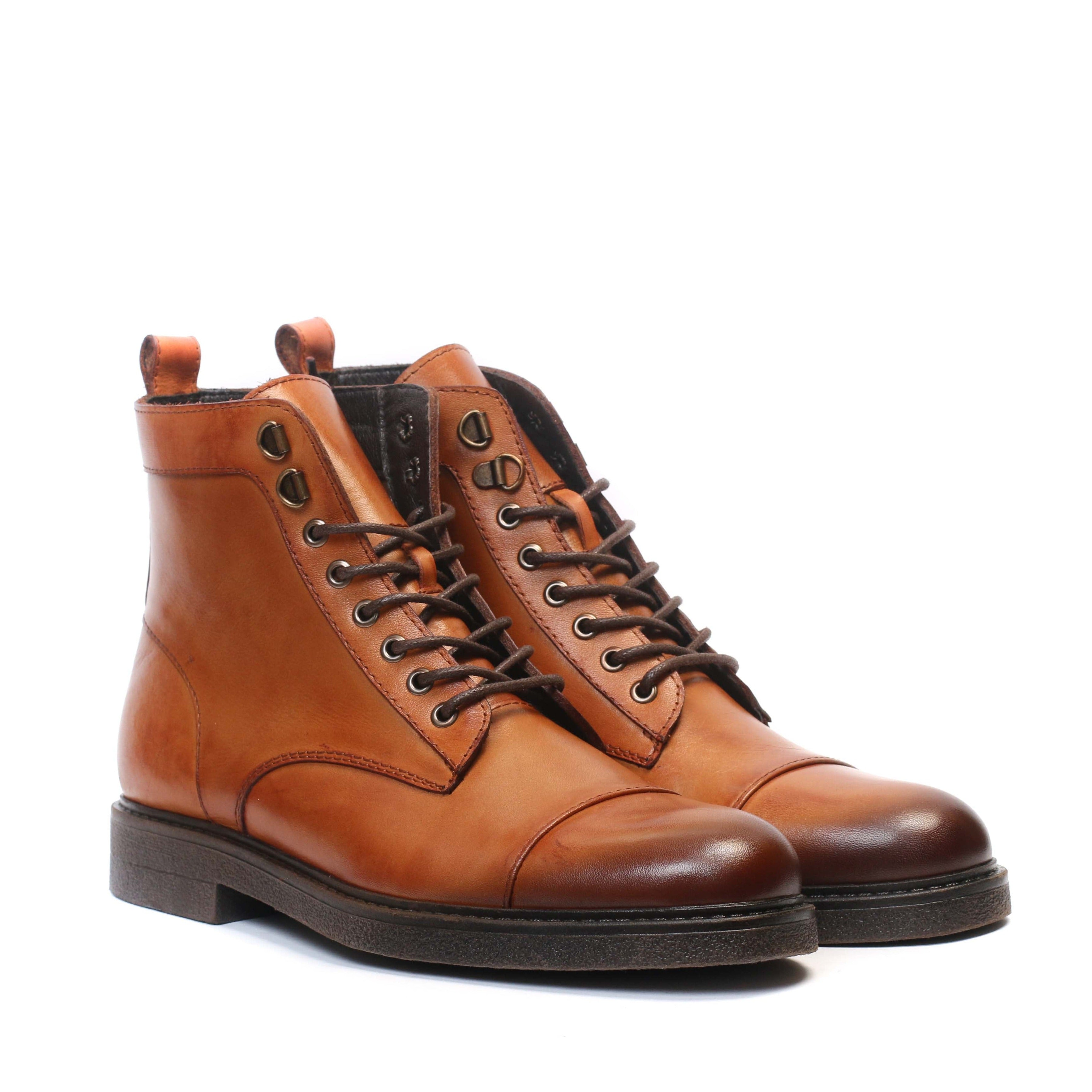 Boots en cuir Tabac 005