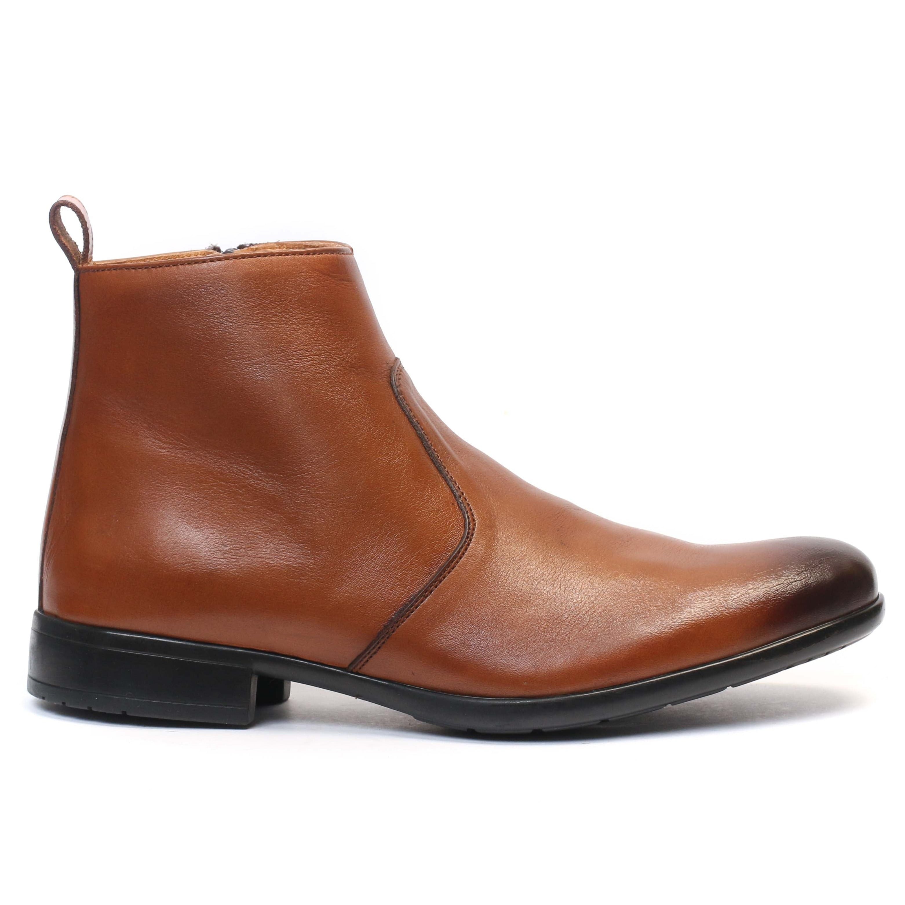 BOTTINE  EN CUIR TABAC 089