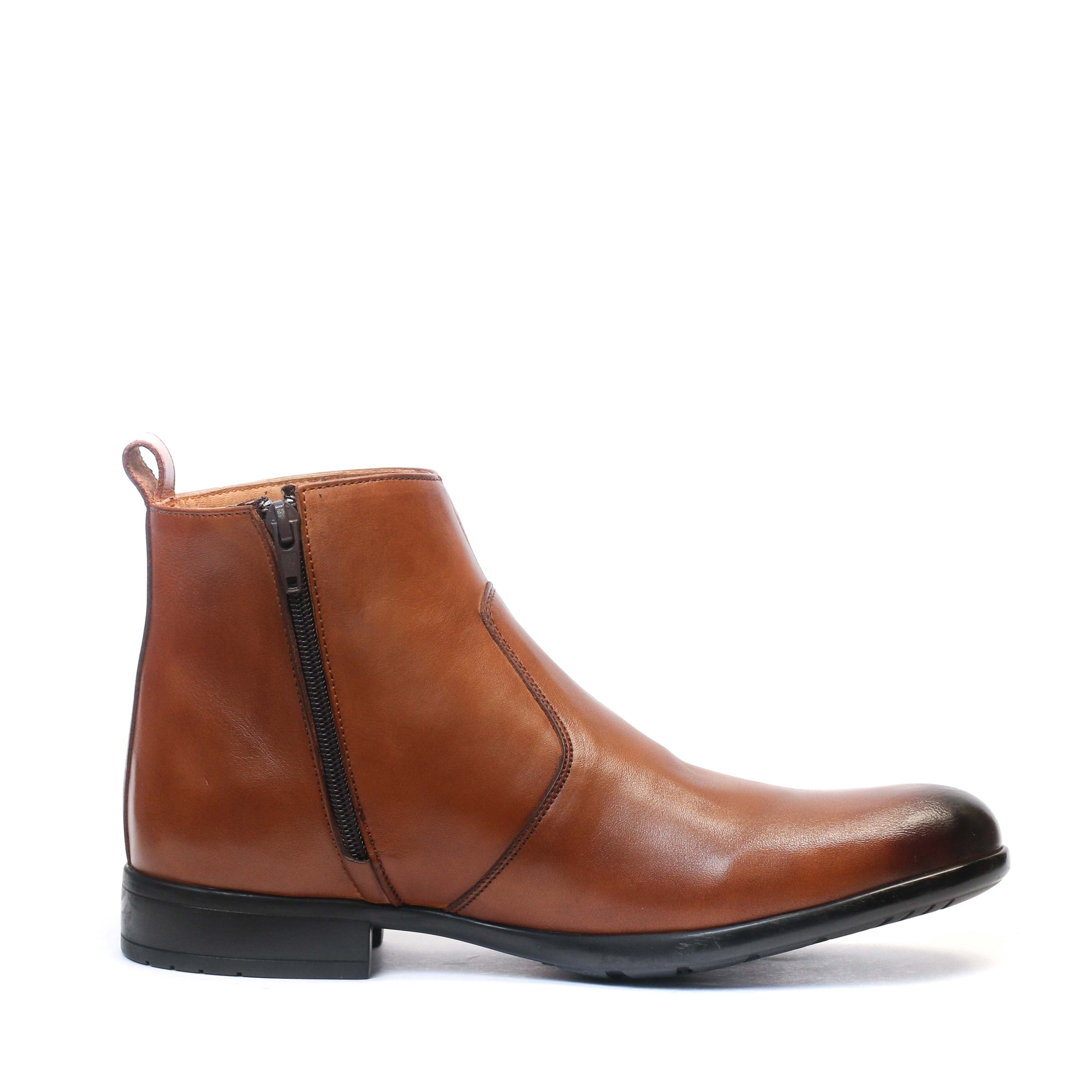 BOTTINE  EN CUIR TABAC 089