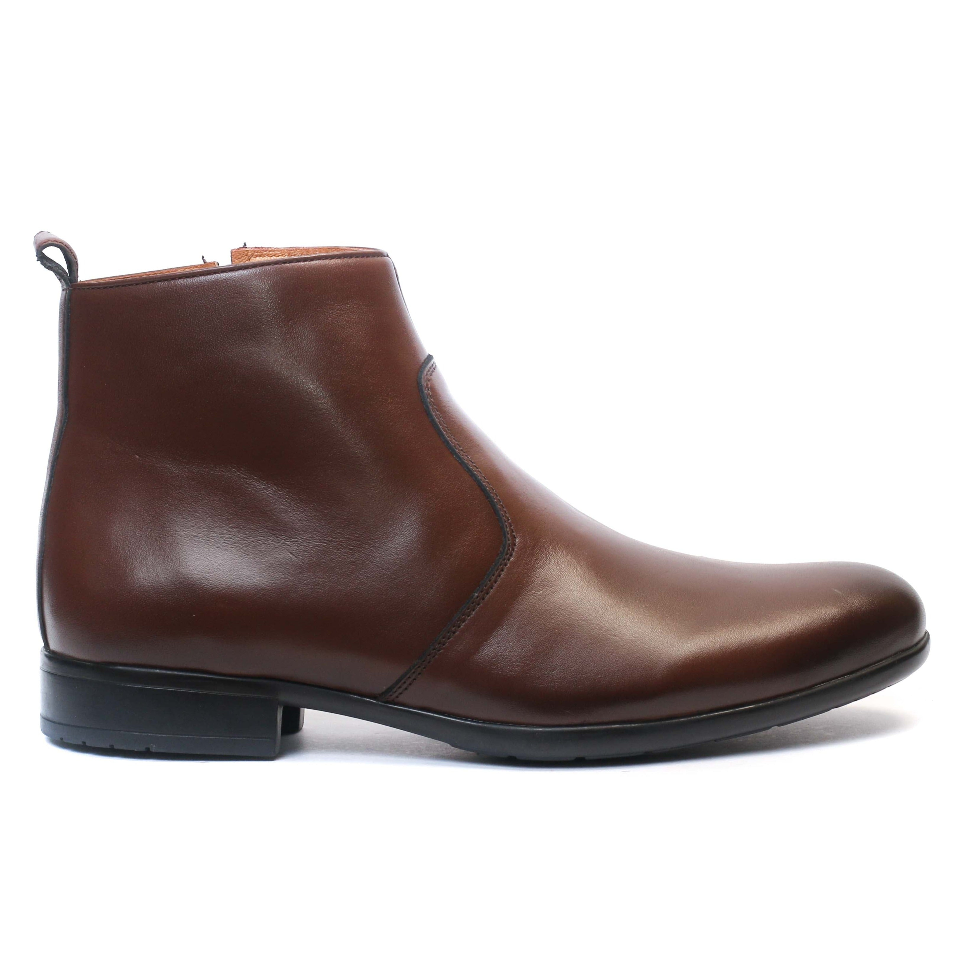 BOTTINE  EN CUIR MARRON 089