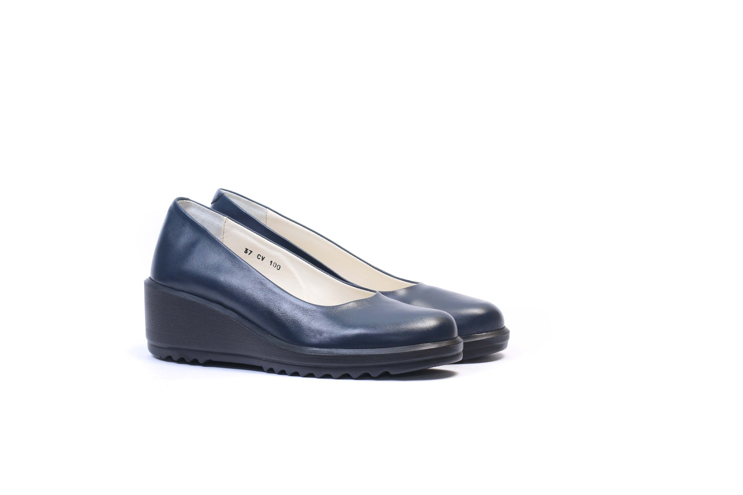 Ballerines Confort en Cuir Bleu nuit 1000