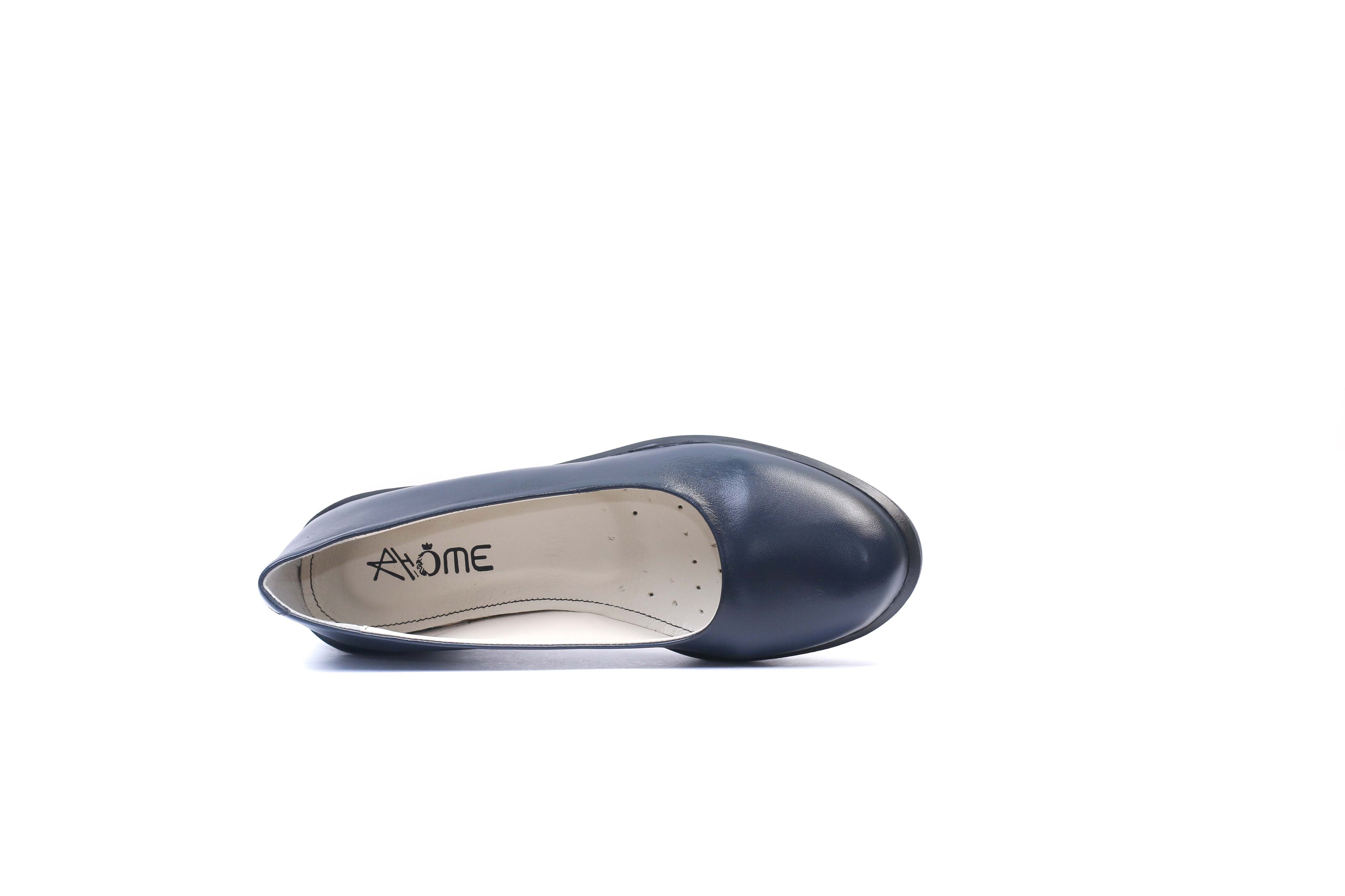 Ballerines Confort en Cuir Bleu nuit 1000