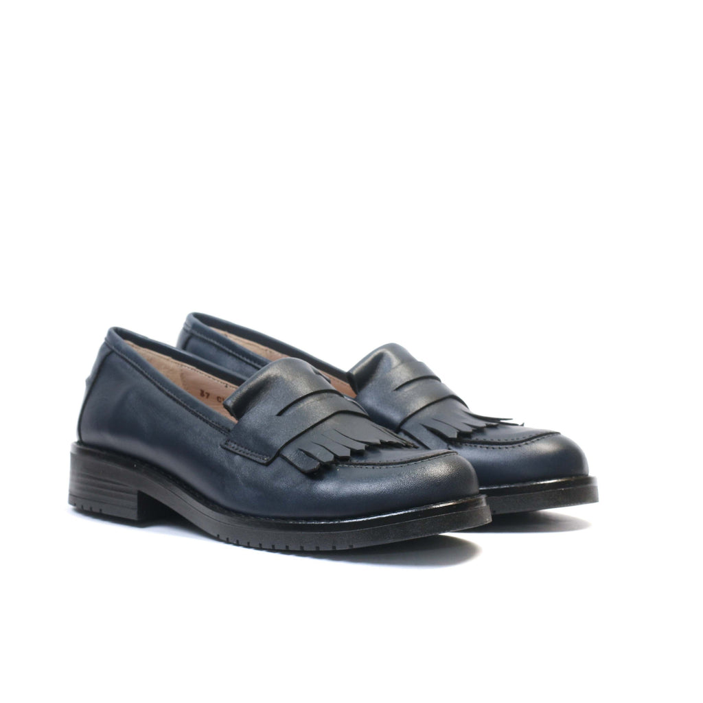 CHAUSSURE EN CUIR BLEU 6043