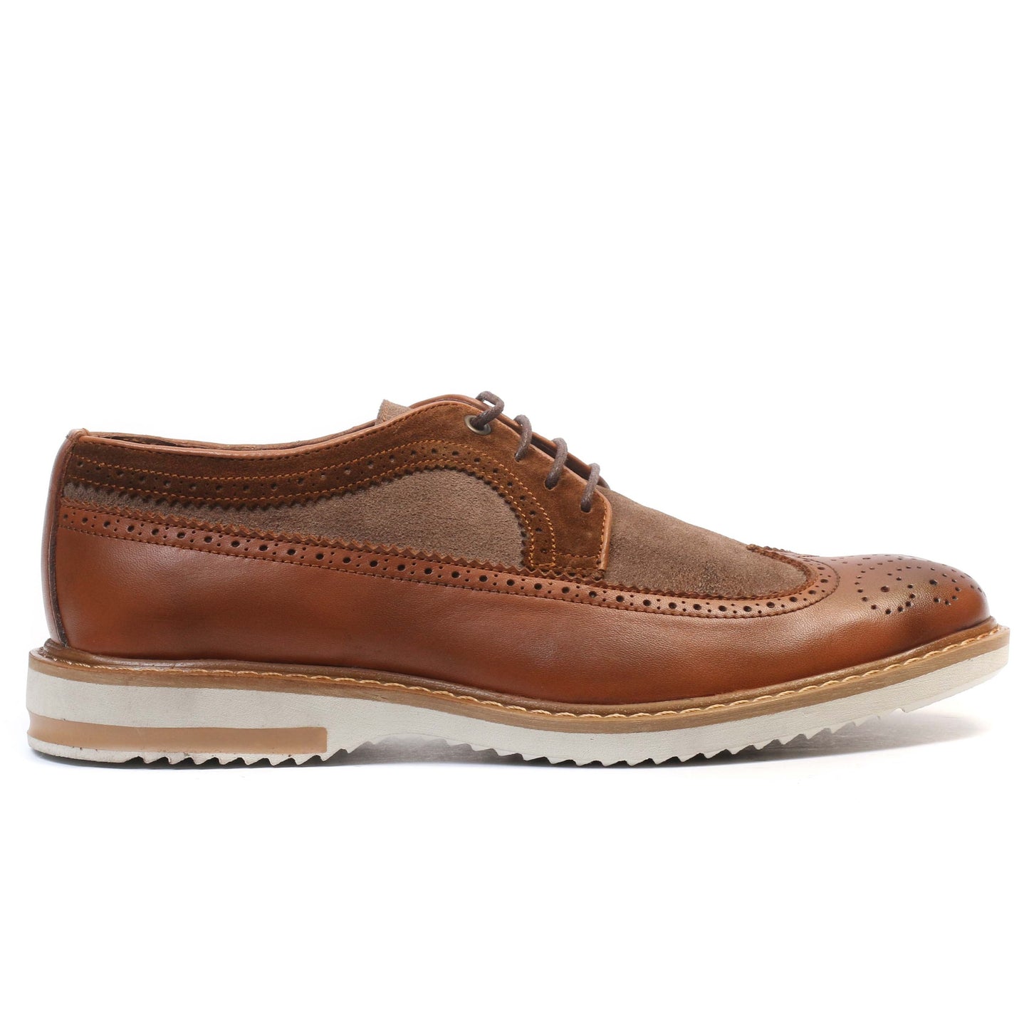 Chaussure en Cuir&Daim Tabac-704