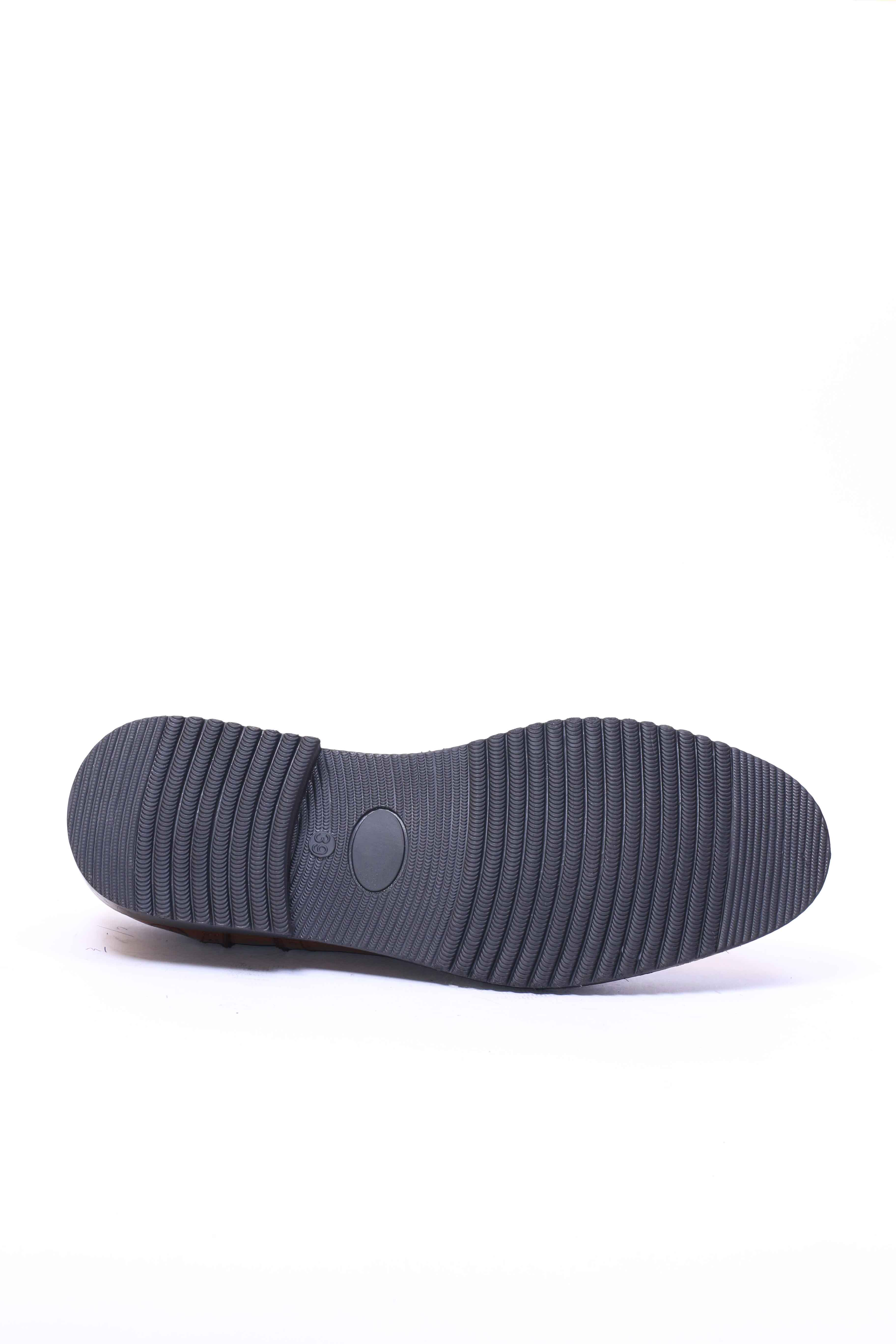 Chaussure en Cuir Tabac-5083