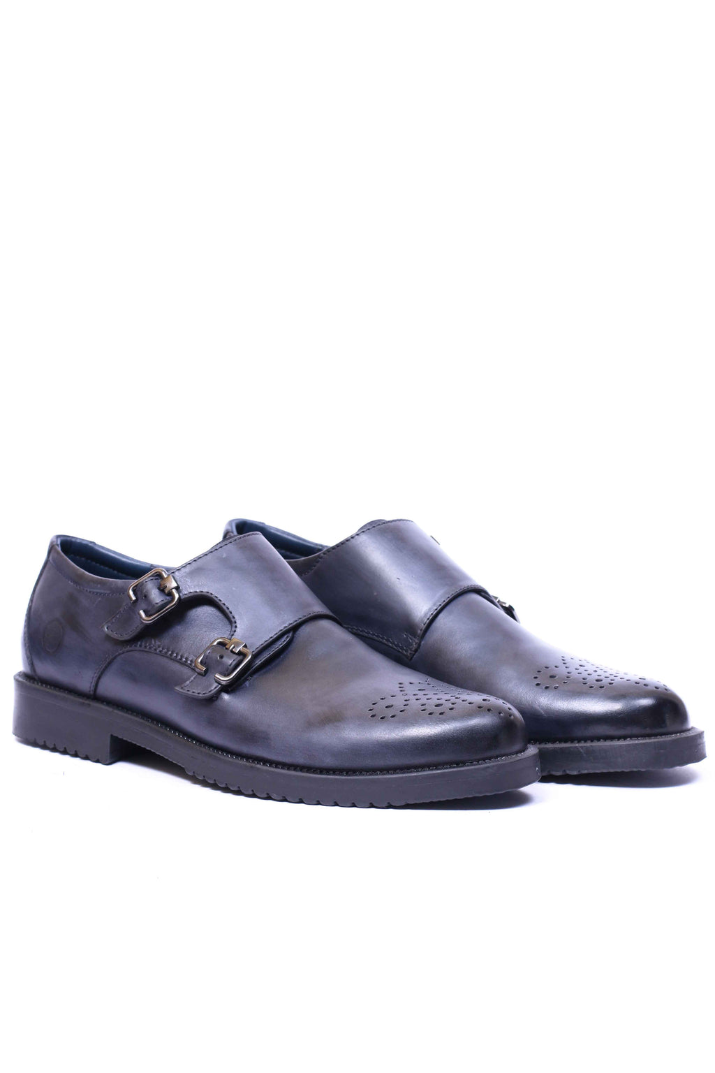 Chaussure en Cuir Bleu-155