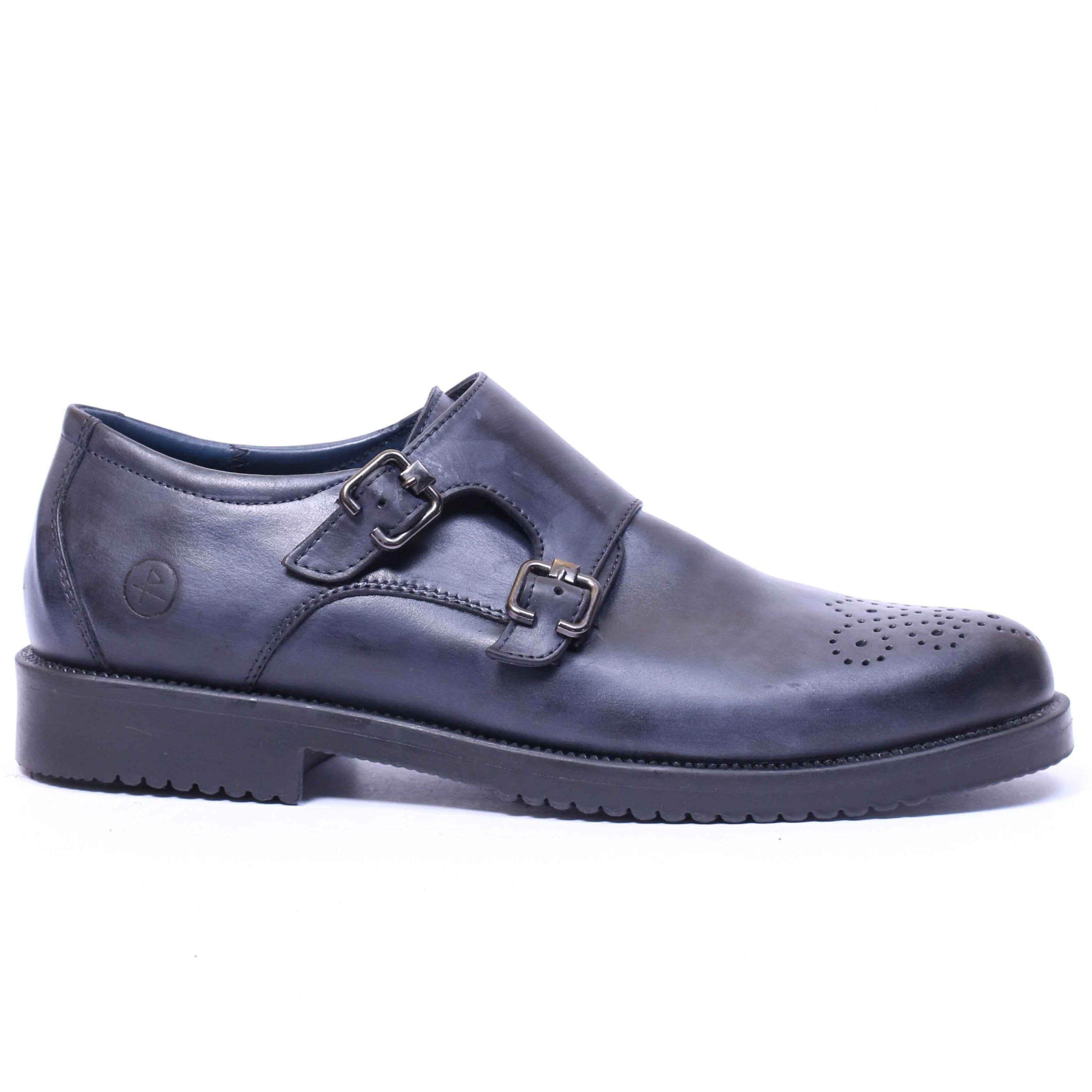 chaussure en cuir bleu-155
