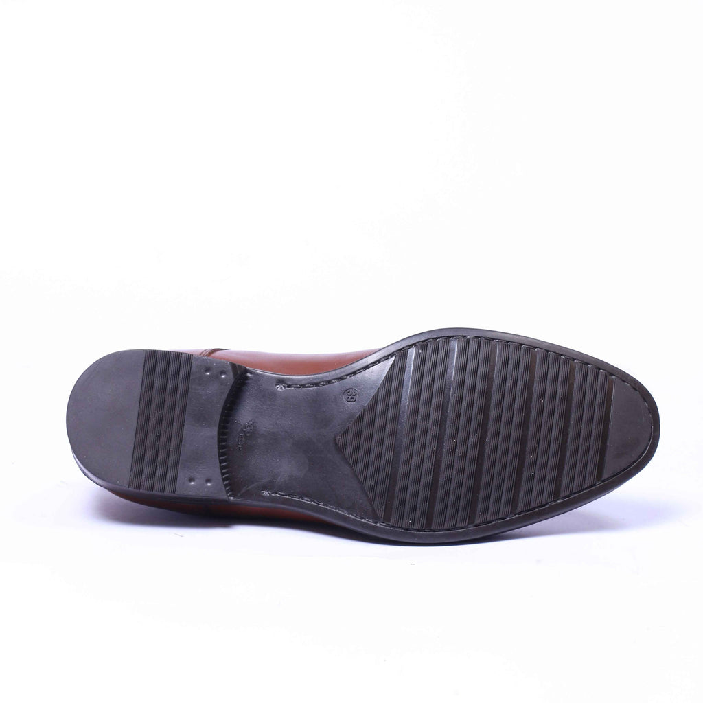 Chaussure en Cuir Tabac-067