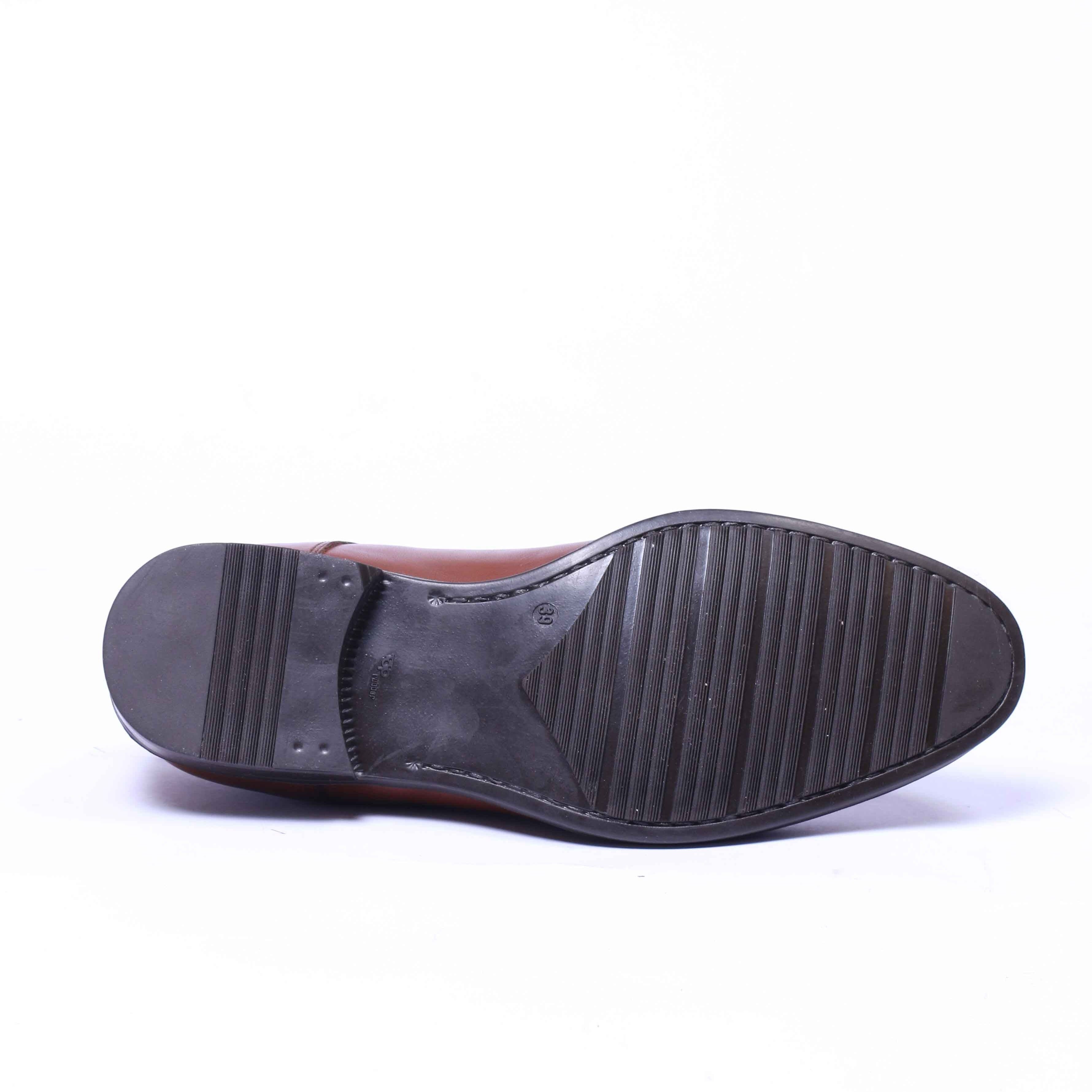Chaussure en Cuir Tabac-067