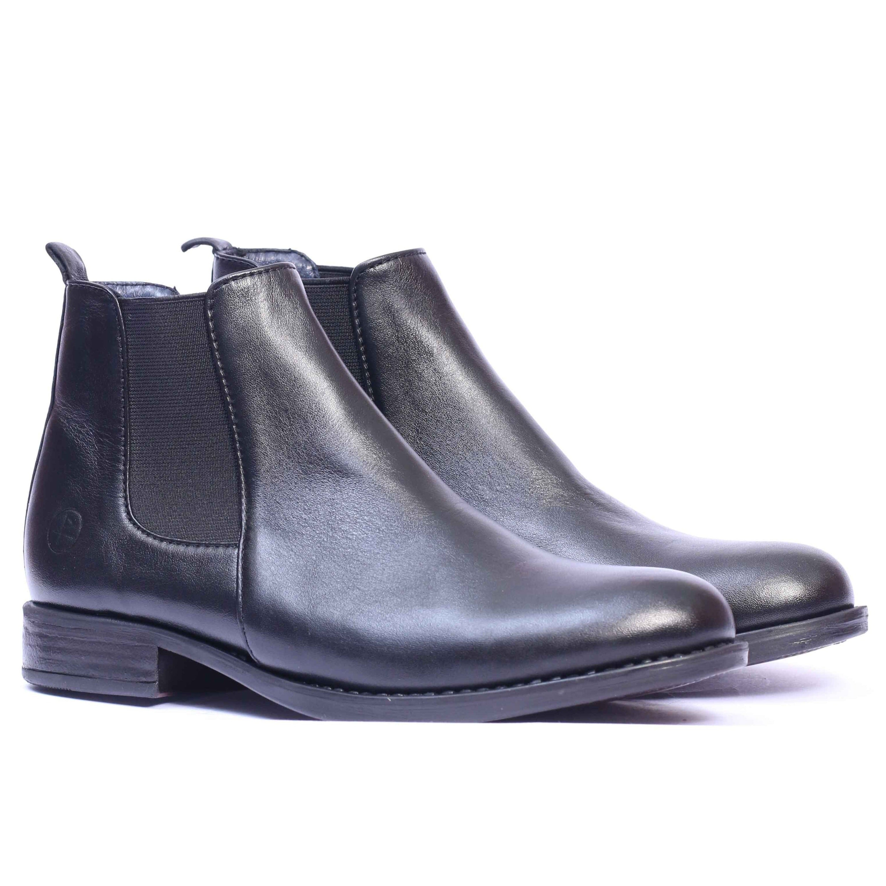 Chelsea boots en Cuir Noir -6040F