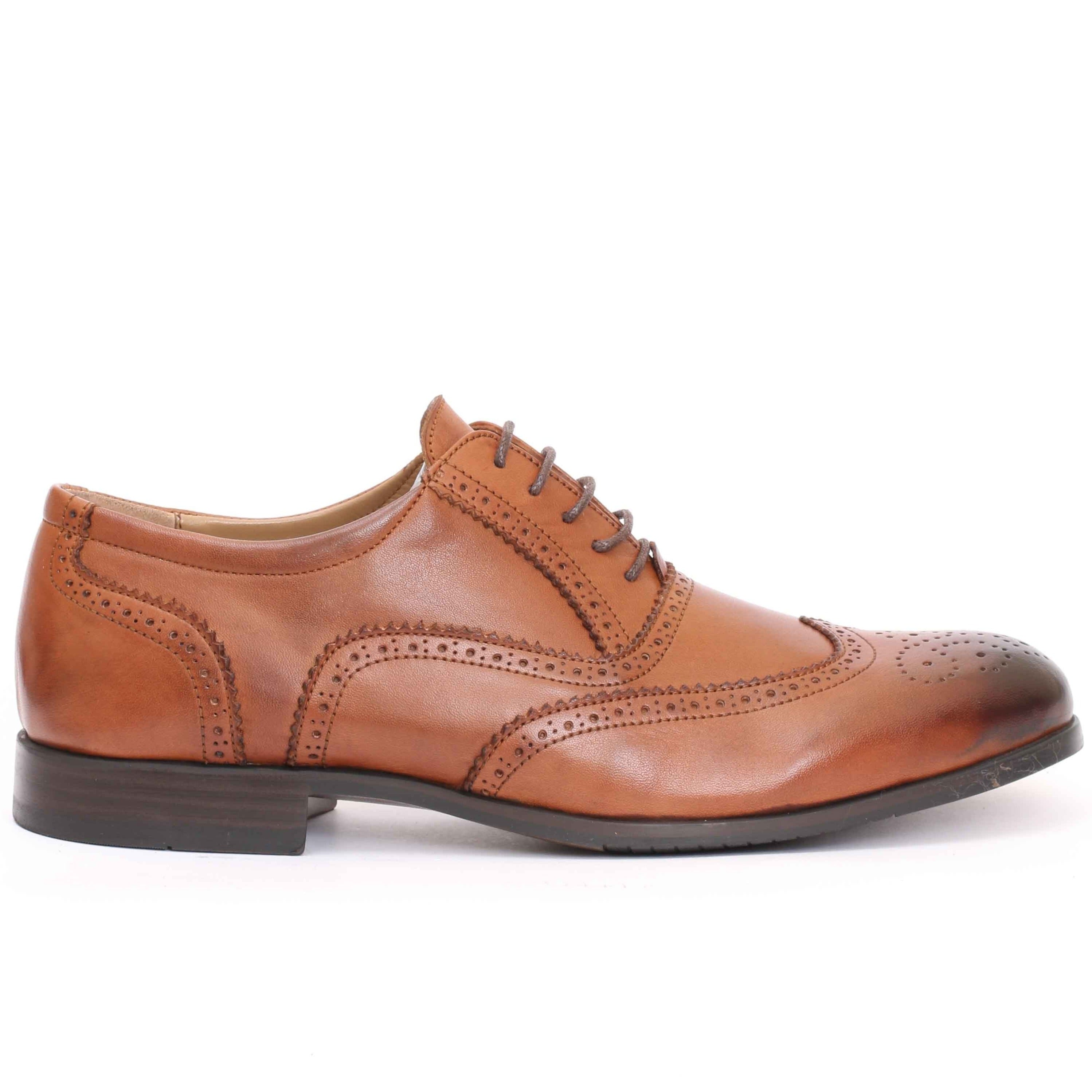 chaussure en cuir tabac-706