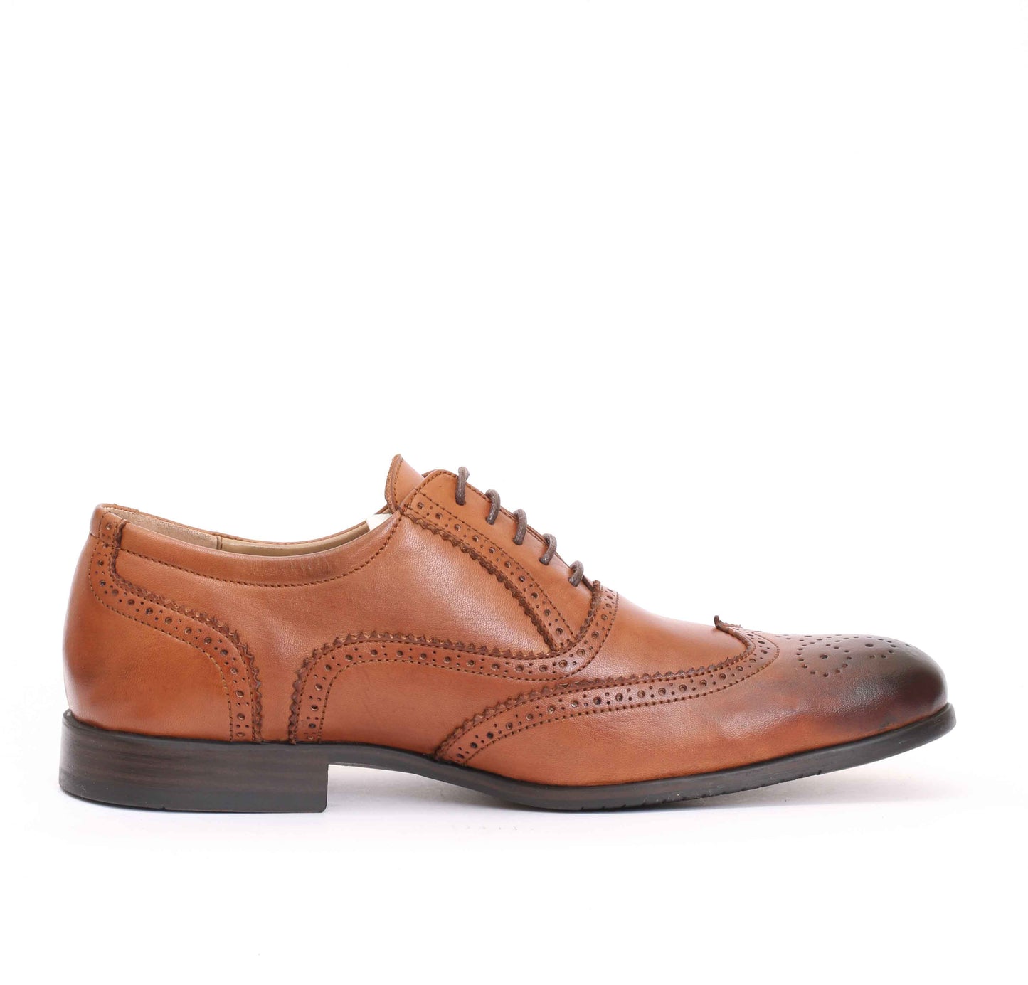 Chaussure en Cuir Tabac-706