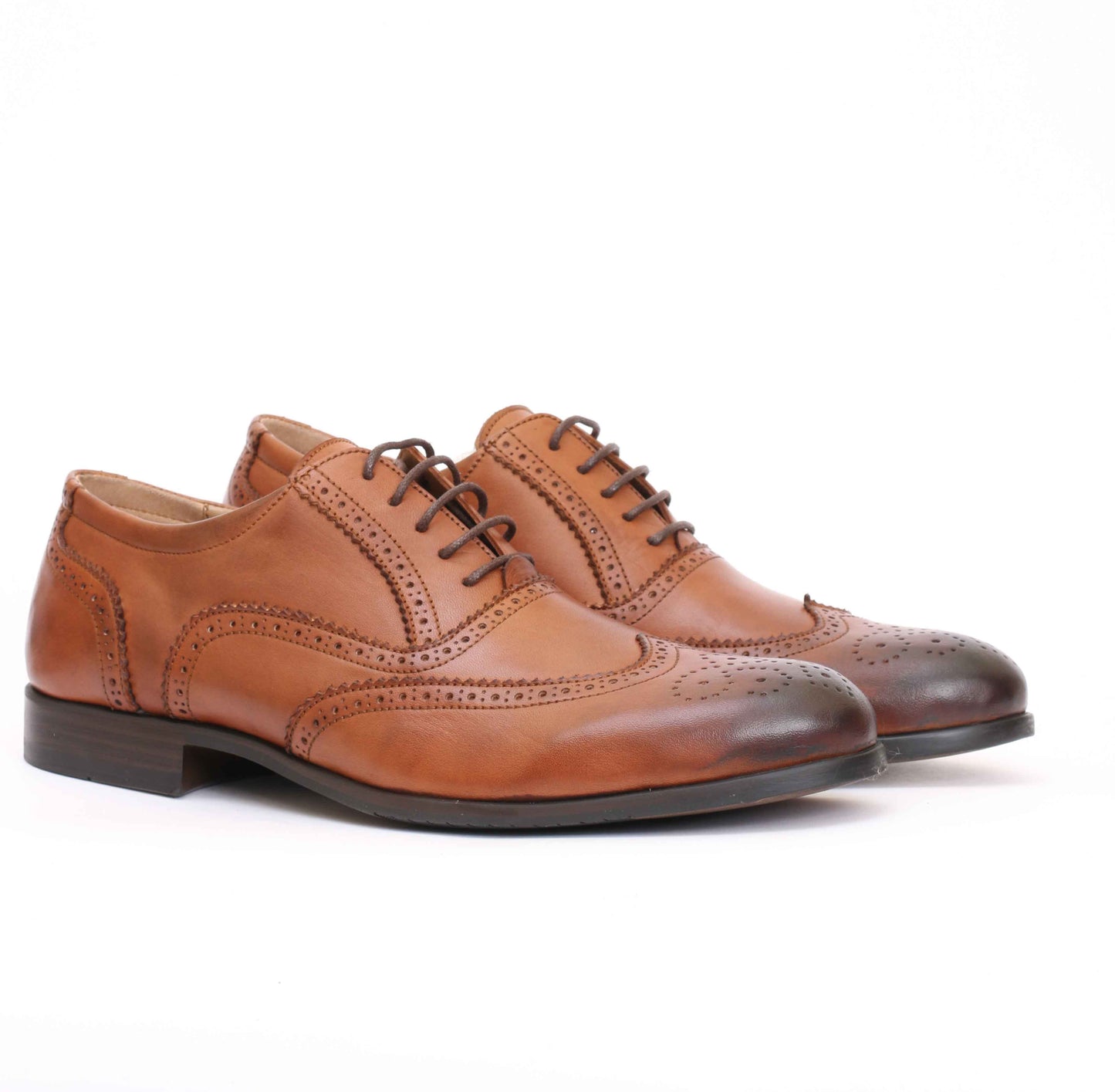 Chaussure en Cuir Tabac-706
