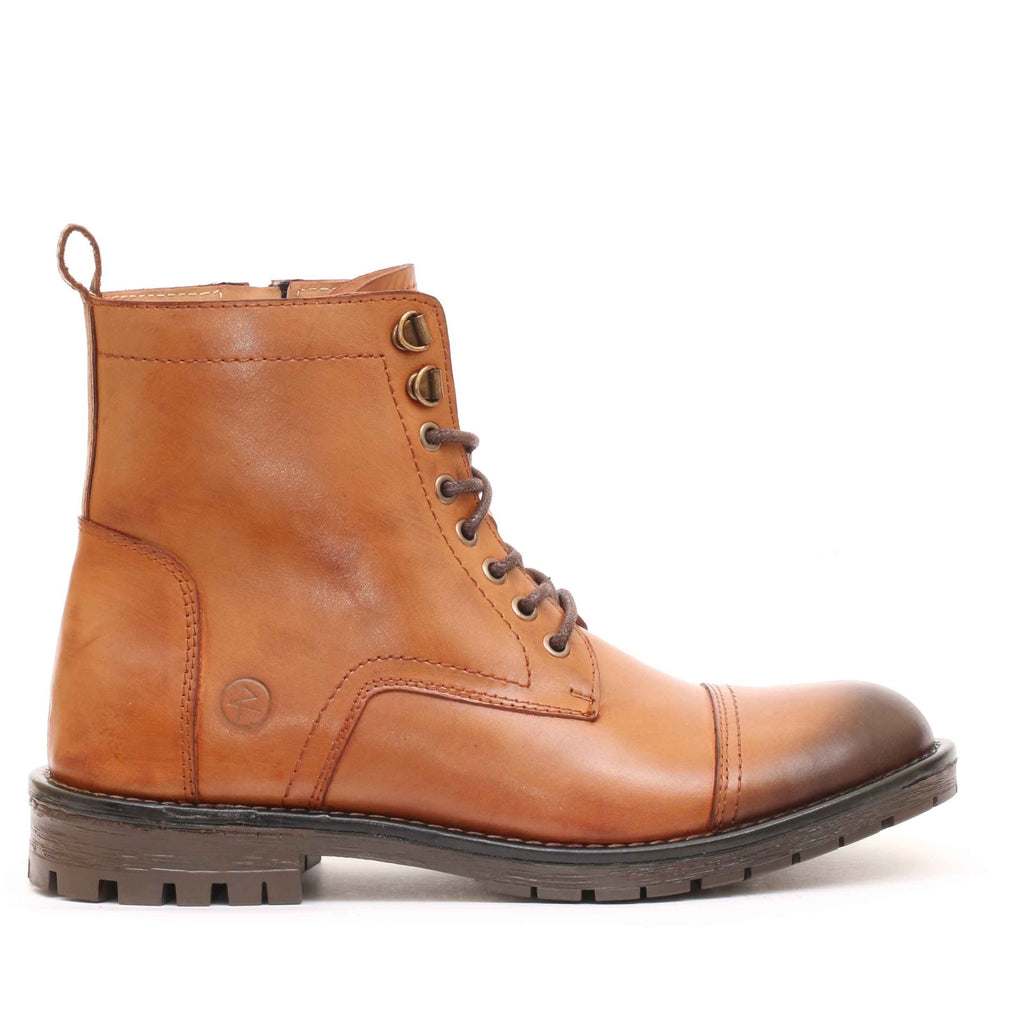 Bottine En cuir Tabac-407