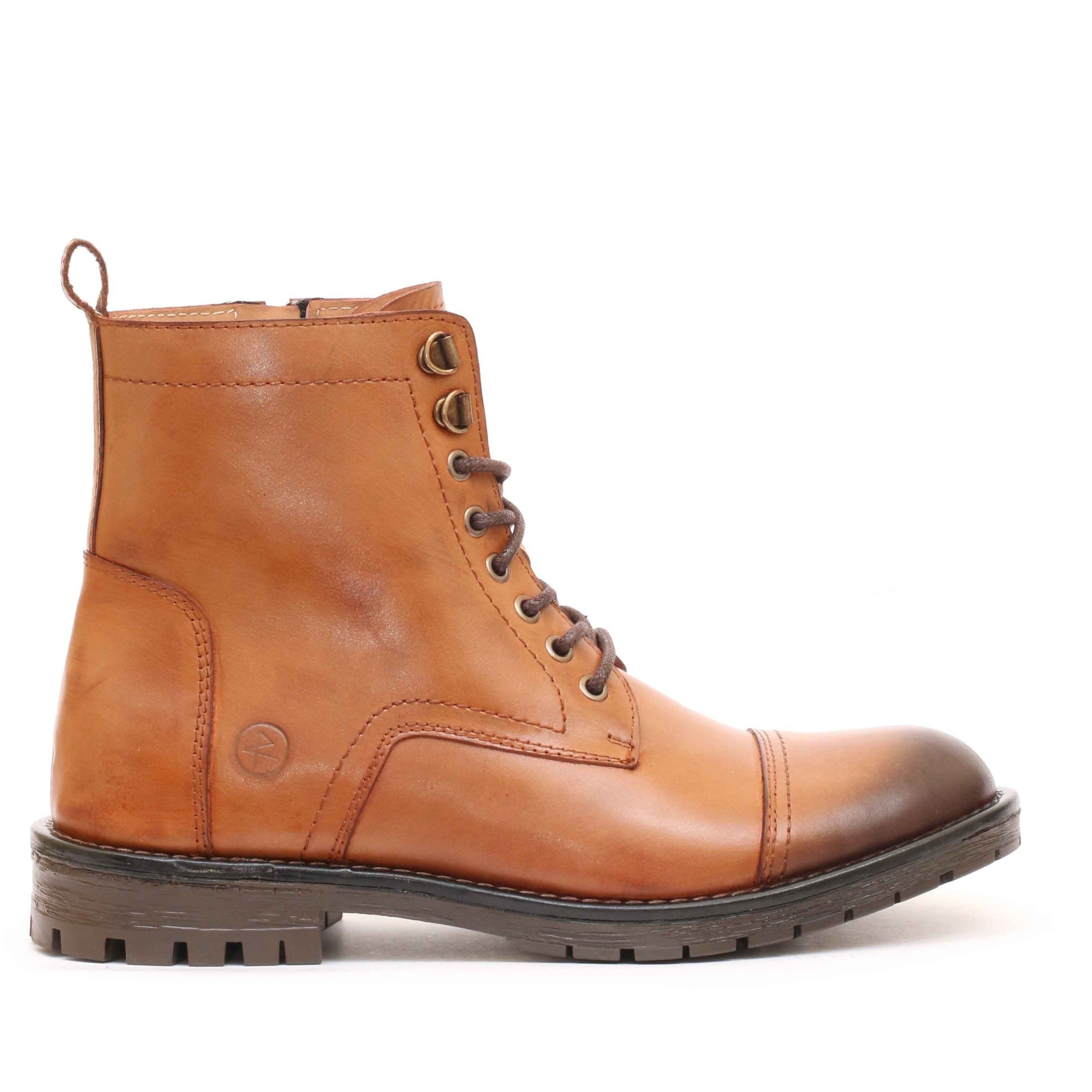 Bottine En cuir Tabac-407