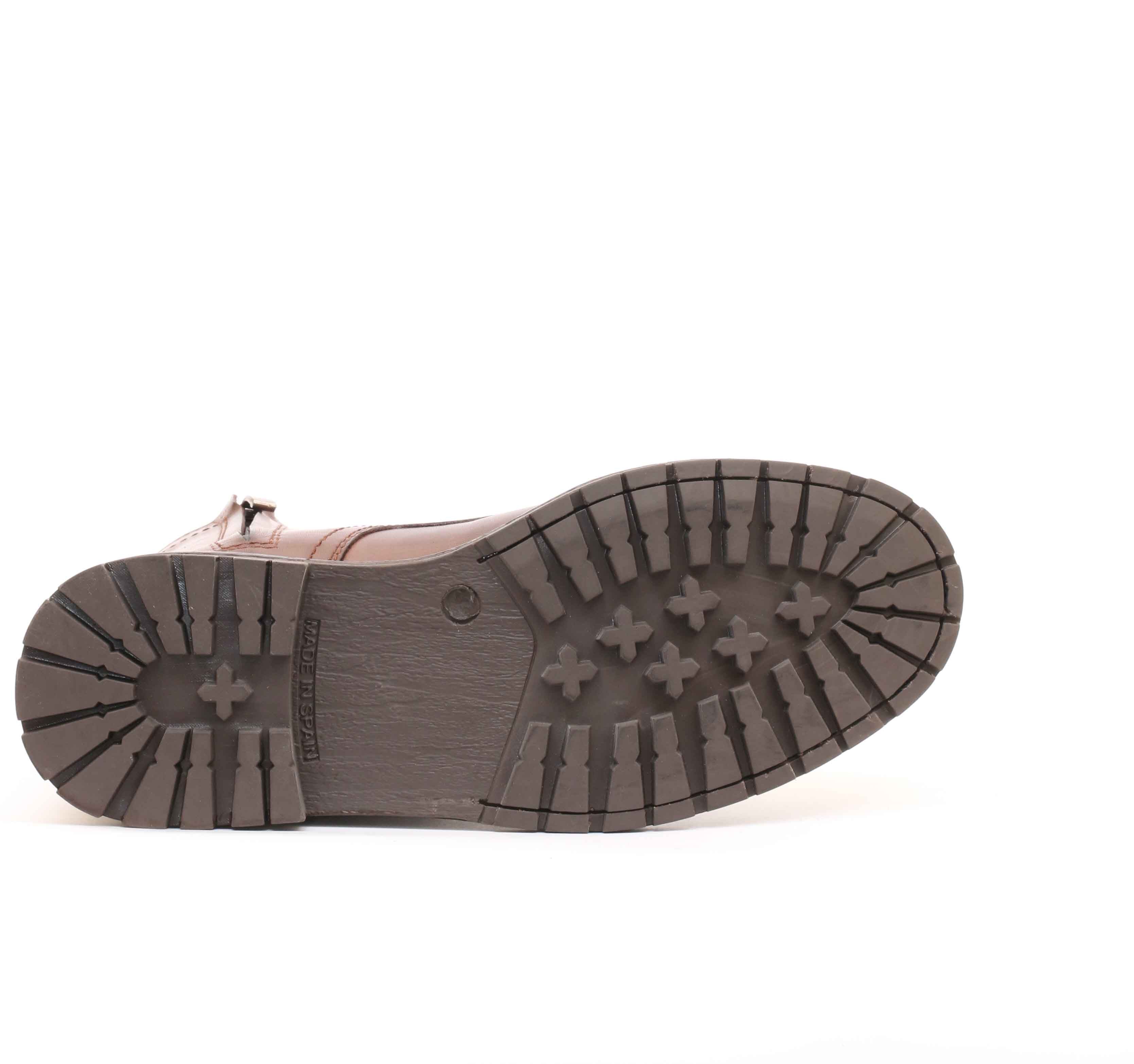 Bottine En cuir Tabac-407