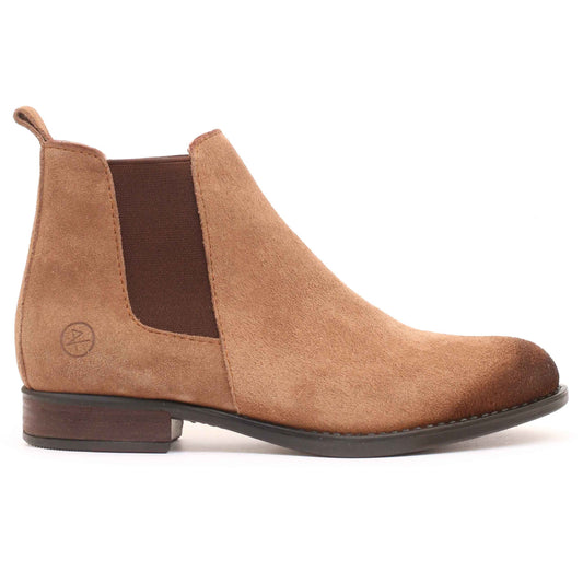 Chelsea boots en Daim Beige-6040F