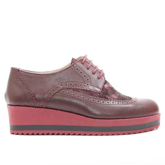 Chaussures en Cuir Bordeau - 828