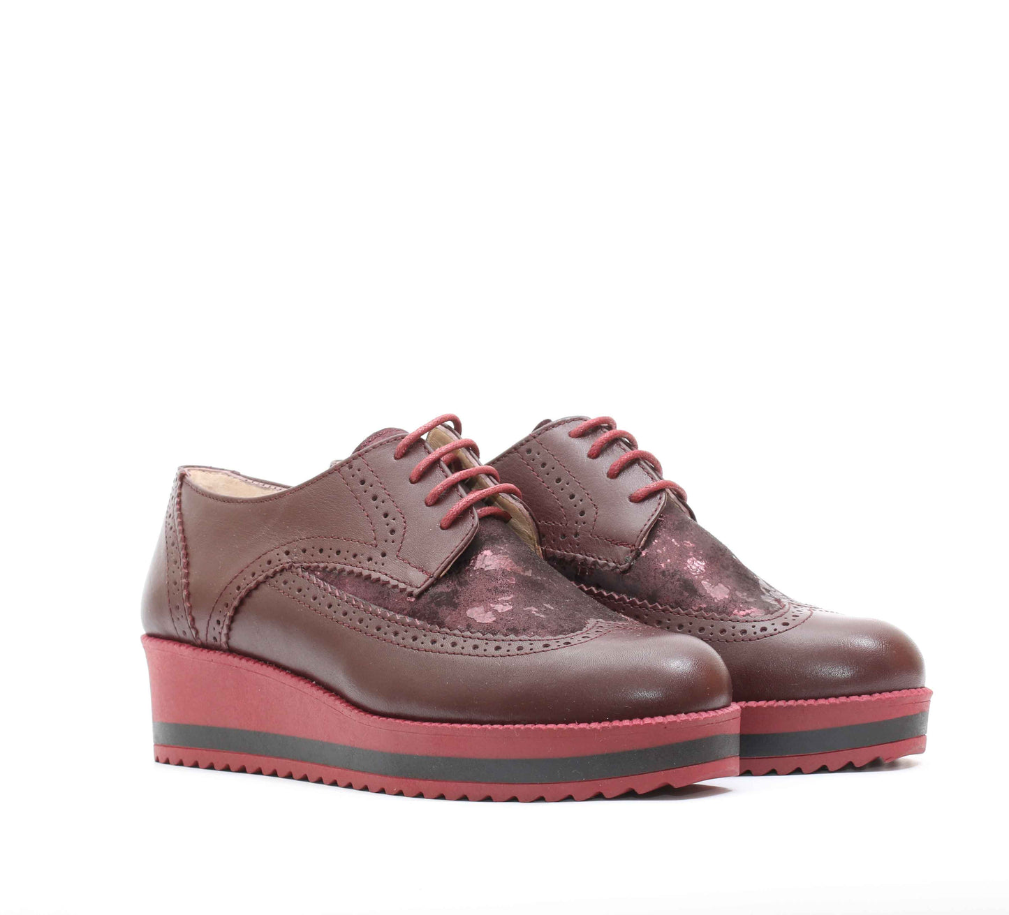 Chaussures en Cuir Bordeau - 828