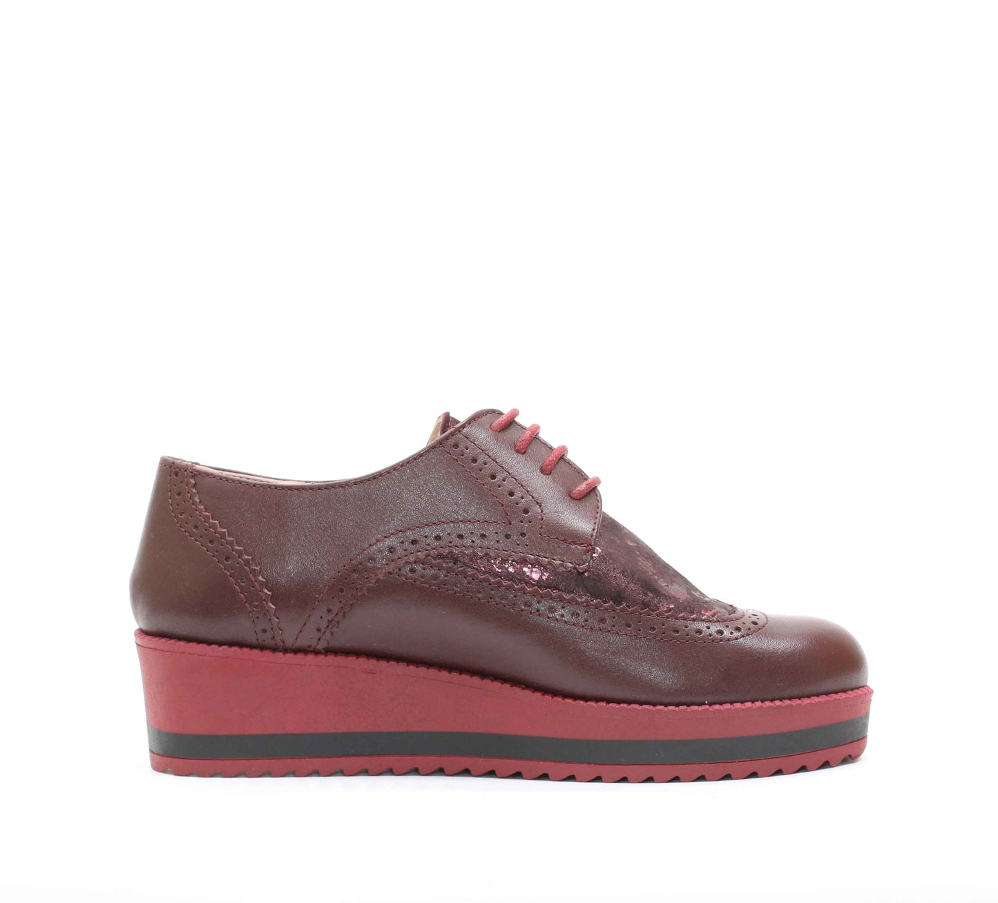 Chaussures en Cuir Bordeau - 828