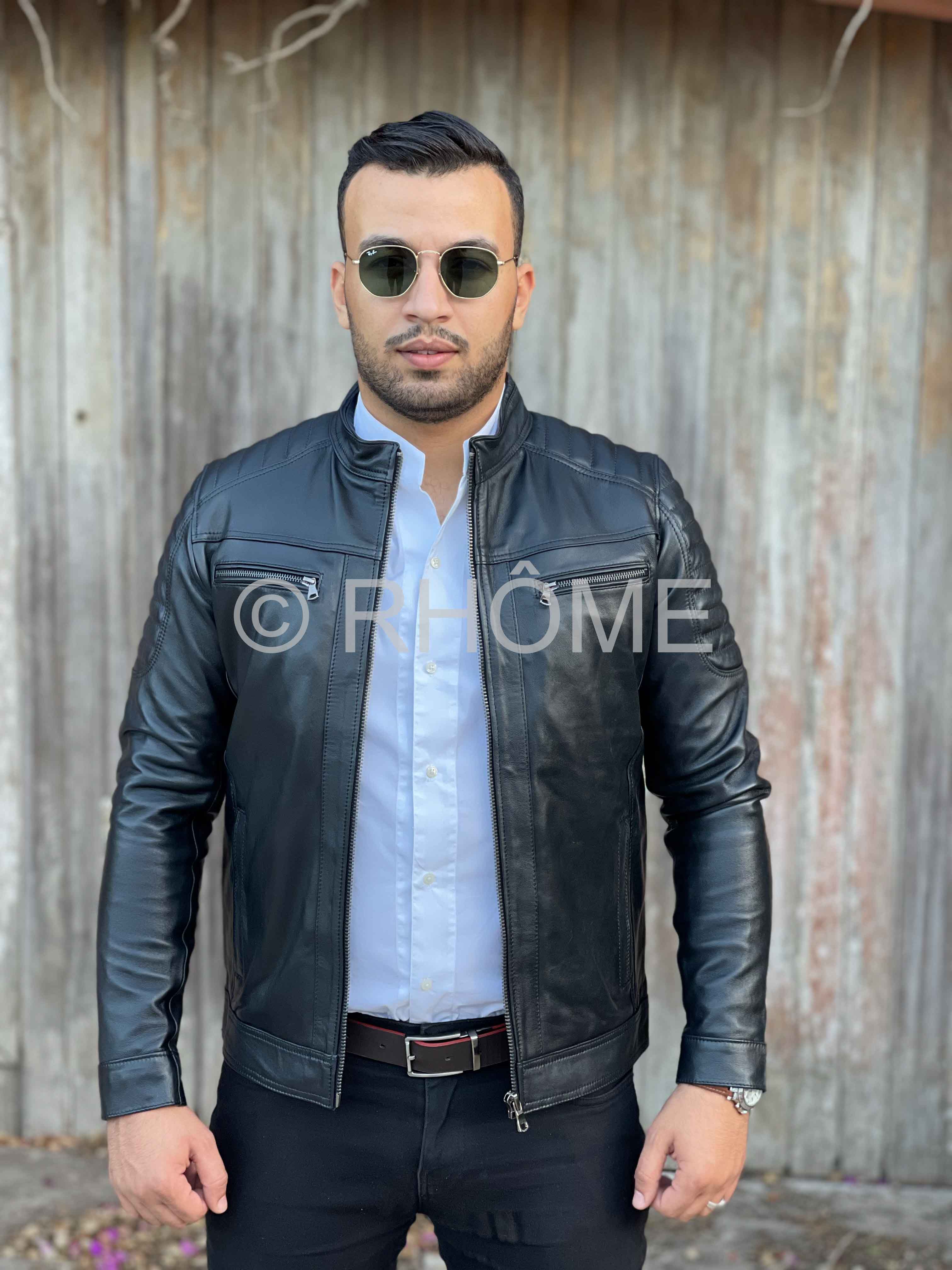 Blouson en cuir Noir 12700