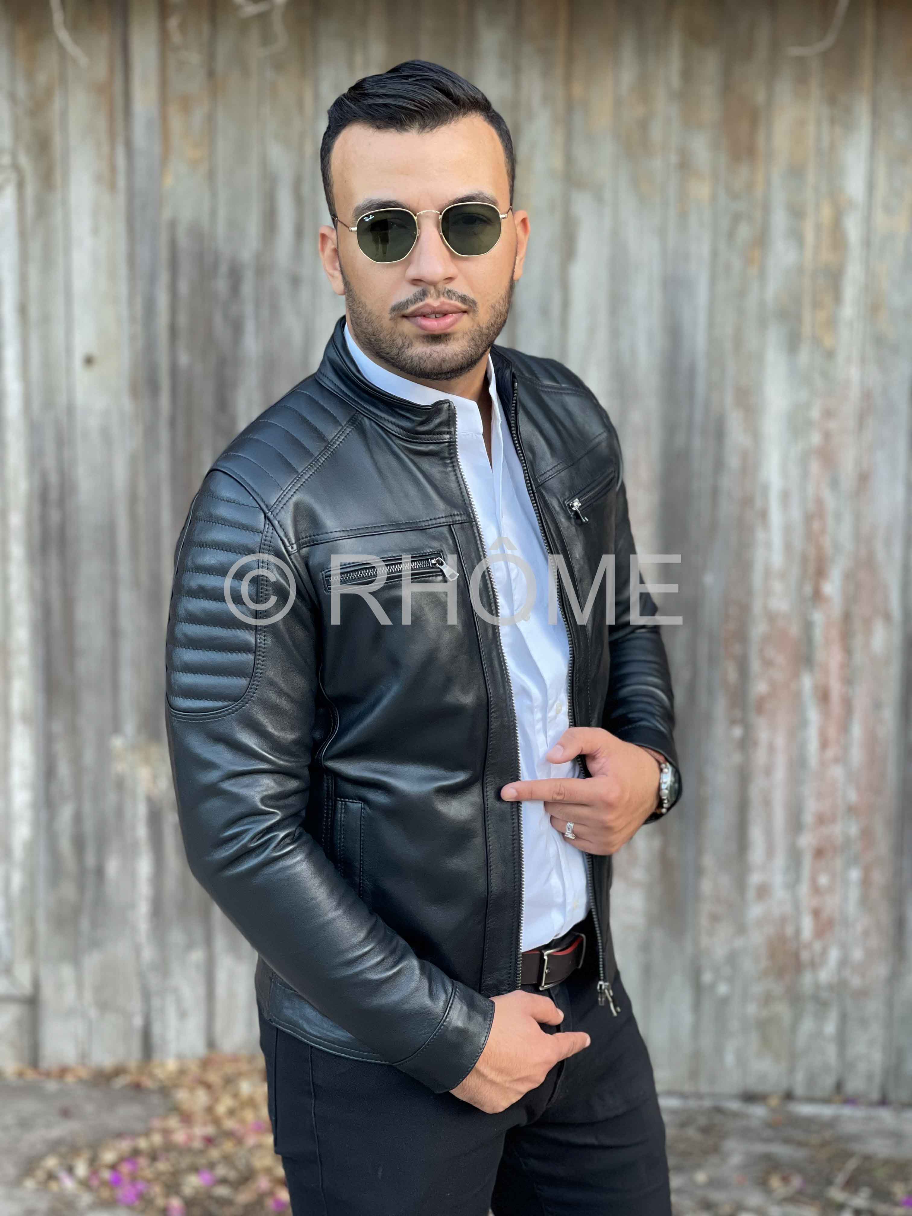 Blouson en cuir Noir 12700