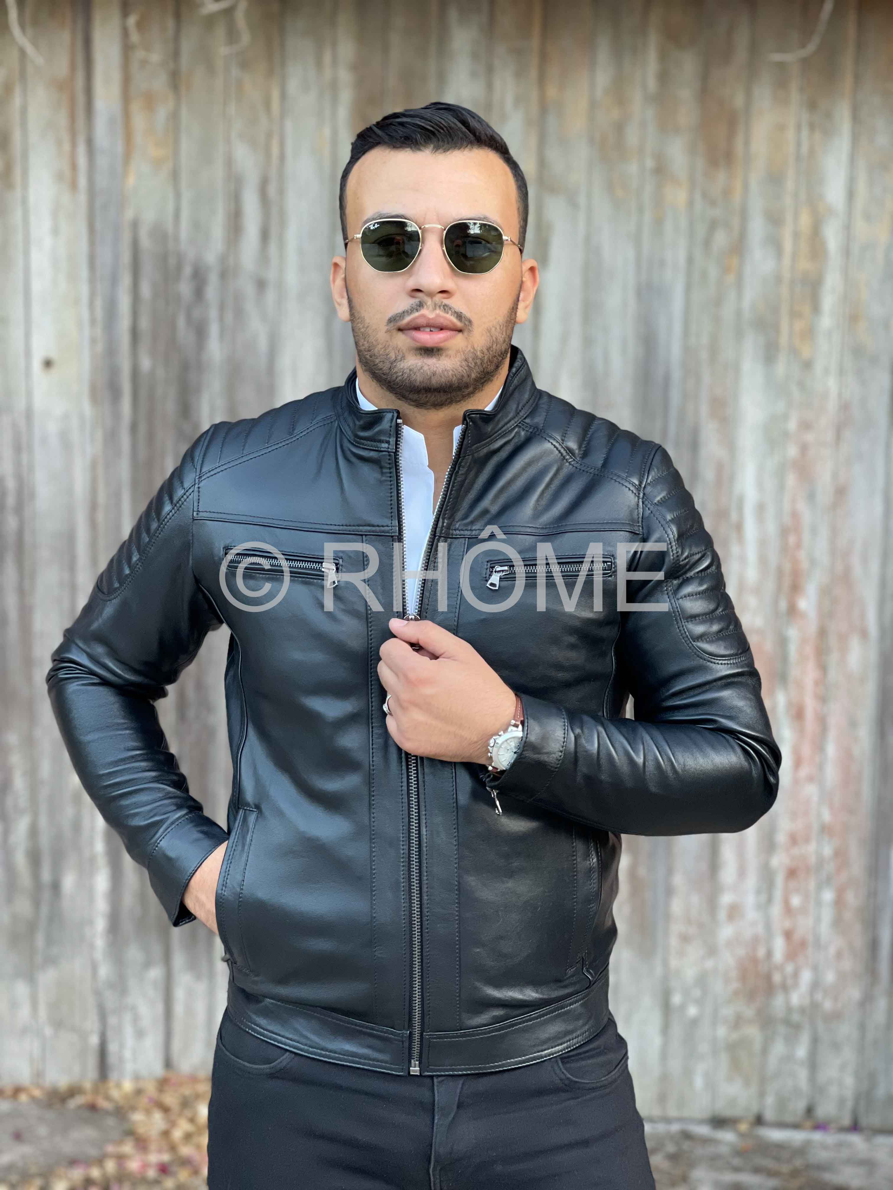 Blouson en cuir Noir 12700