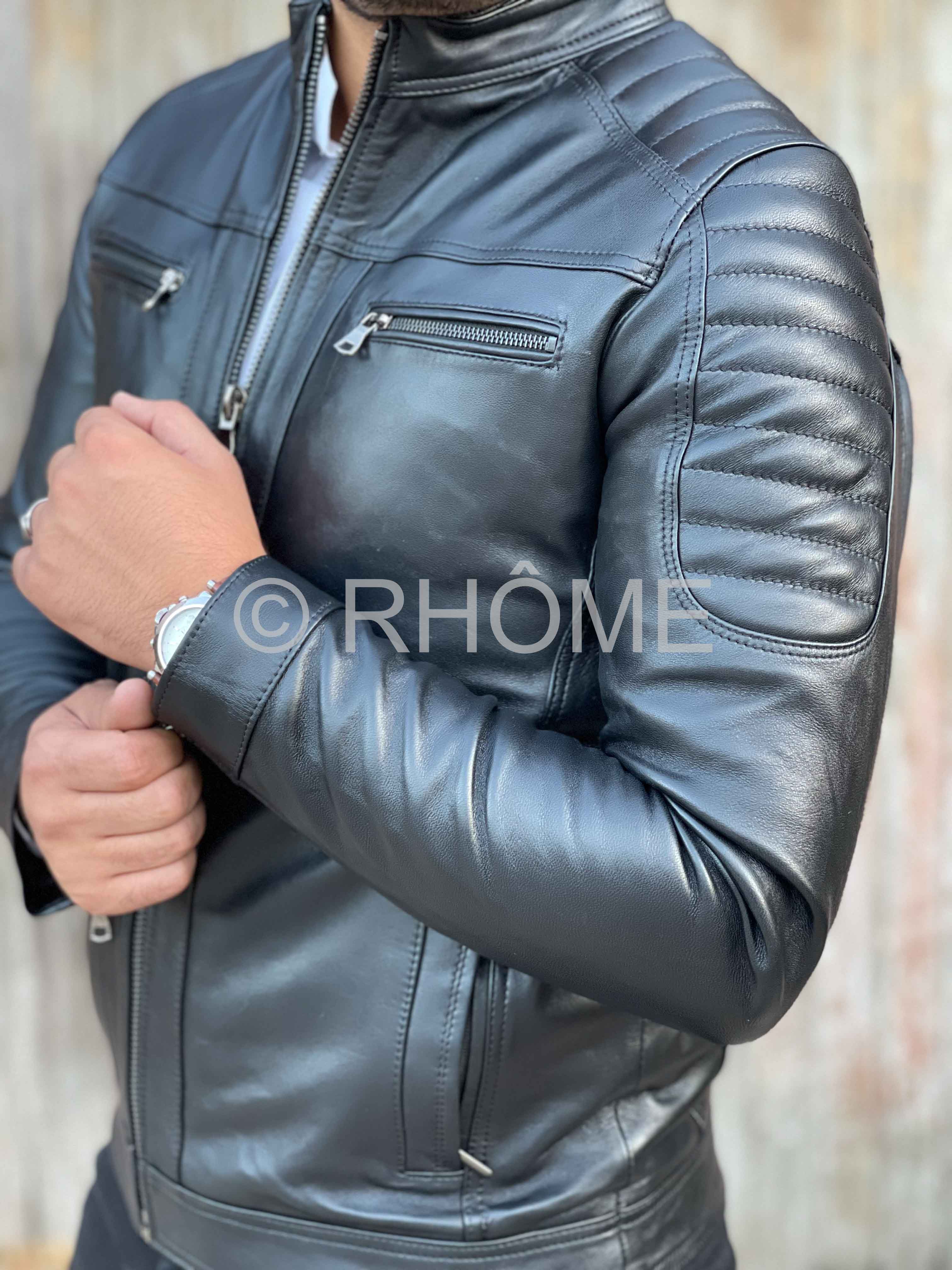 Blouson en cuir Noir 12700