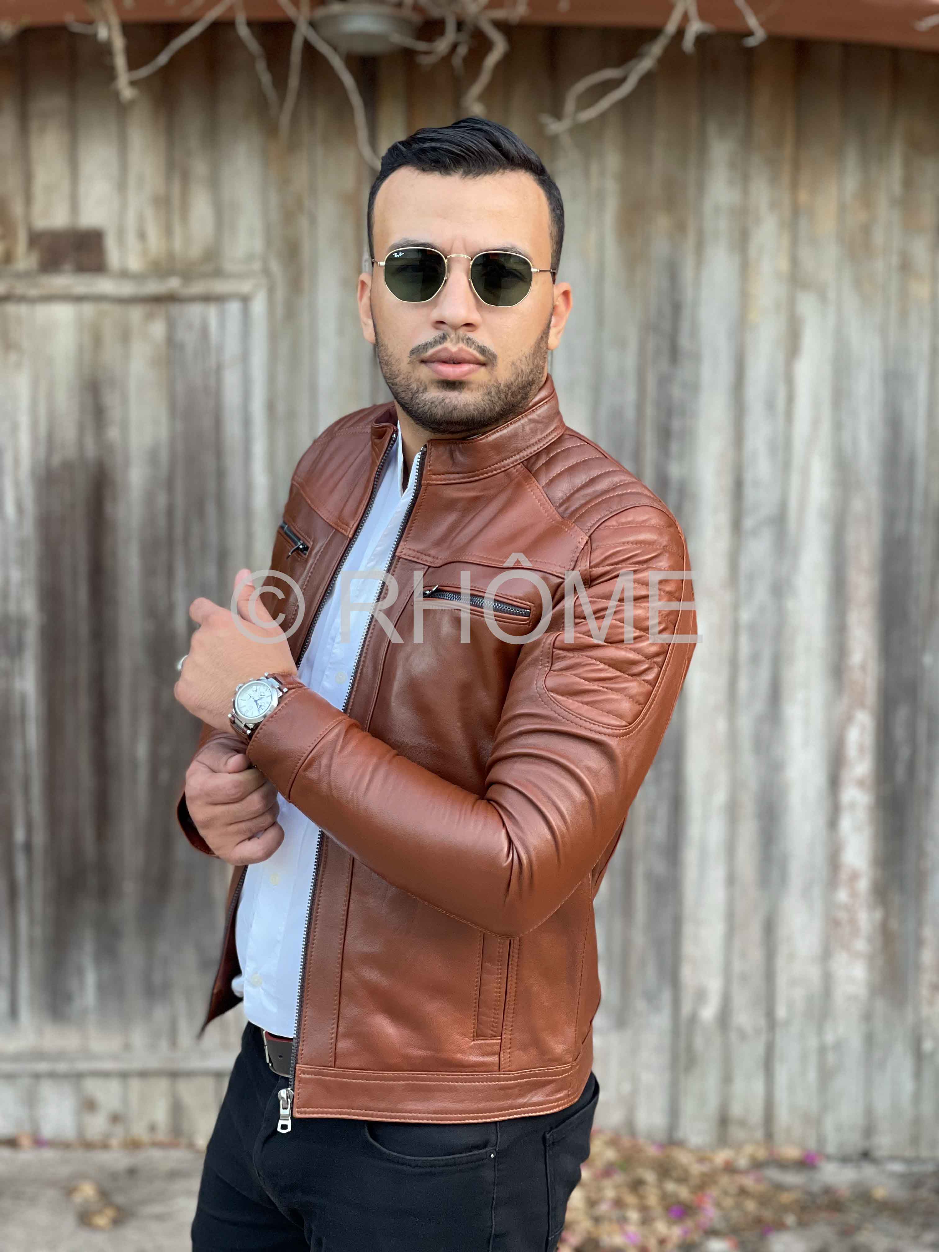 Blouson en cuir Tabac 12700