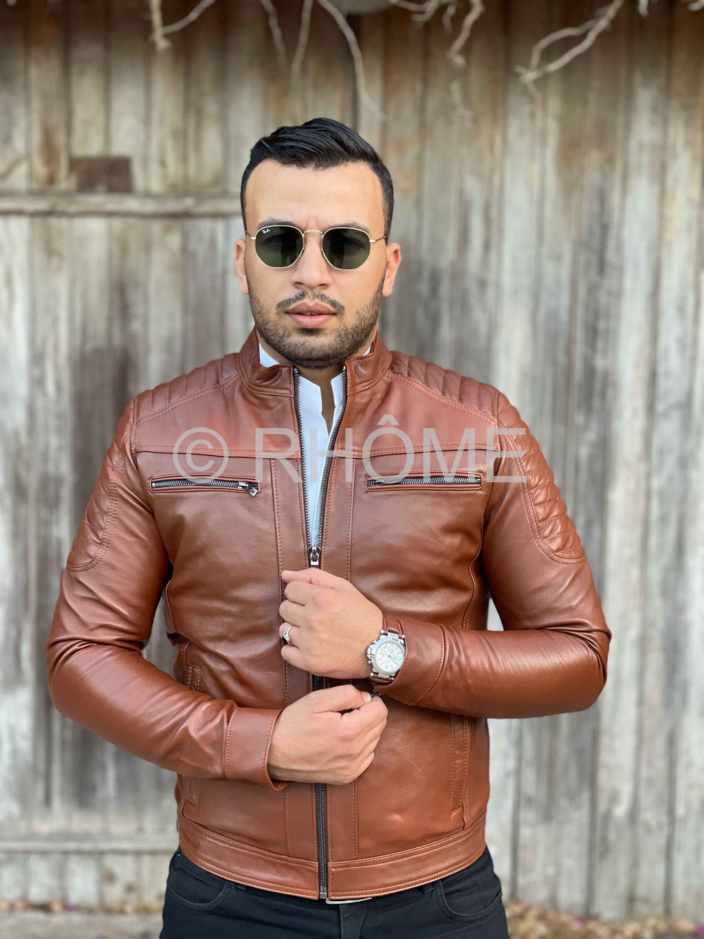 Blouson en cuir Tabac 12700