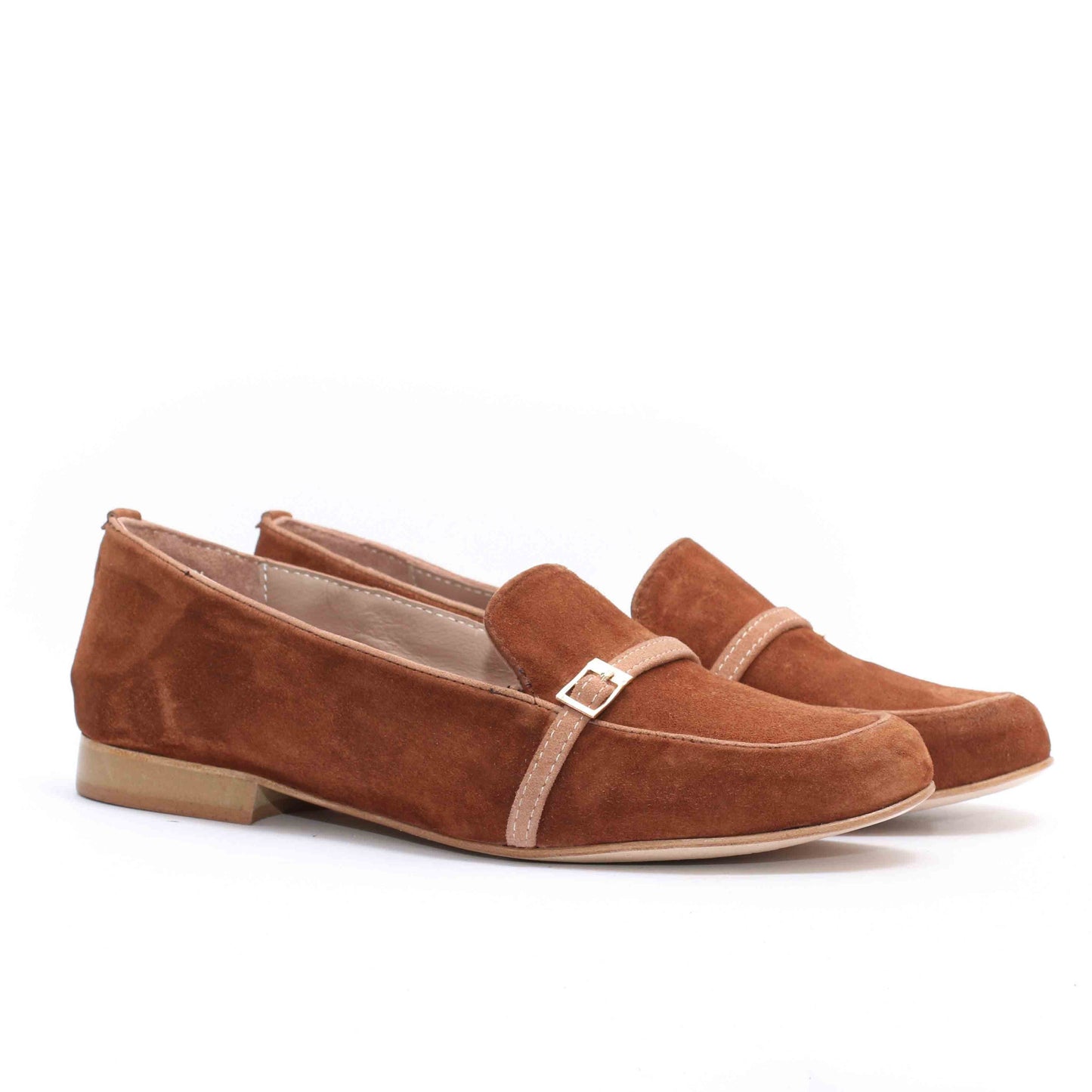 Ballerines en Daim Tabac-1073