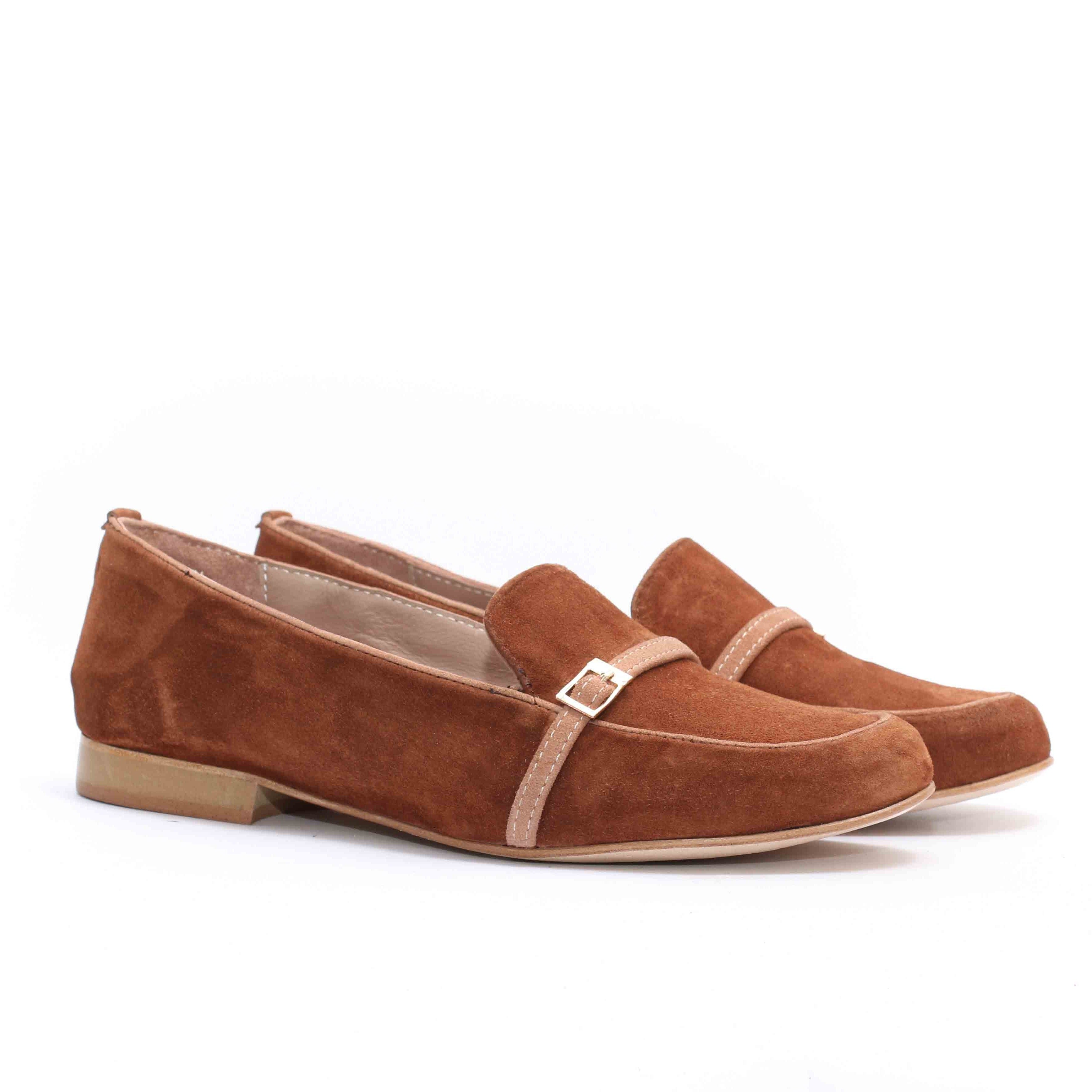 Ballerines en Daim Tabac-1073